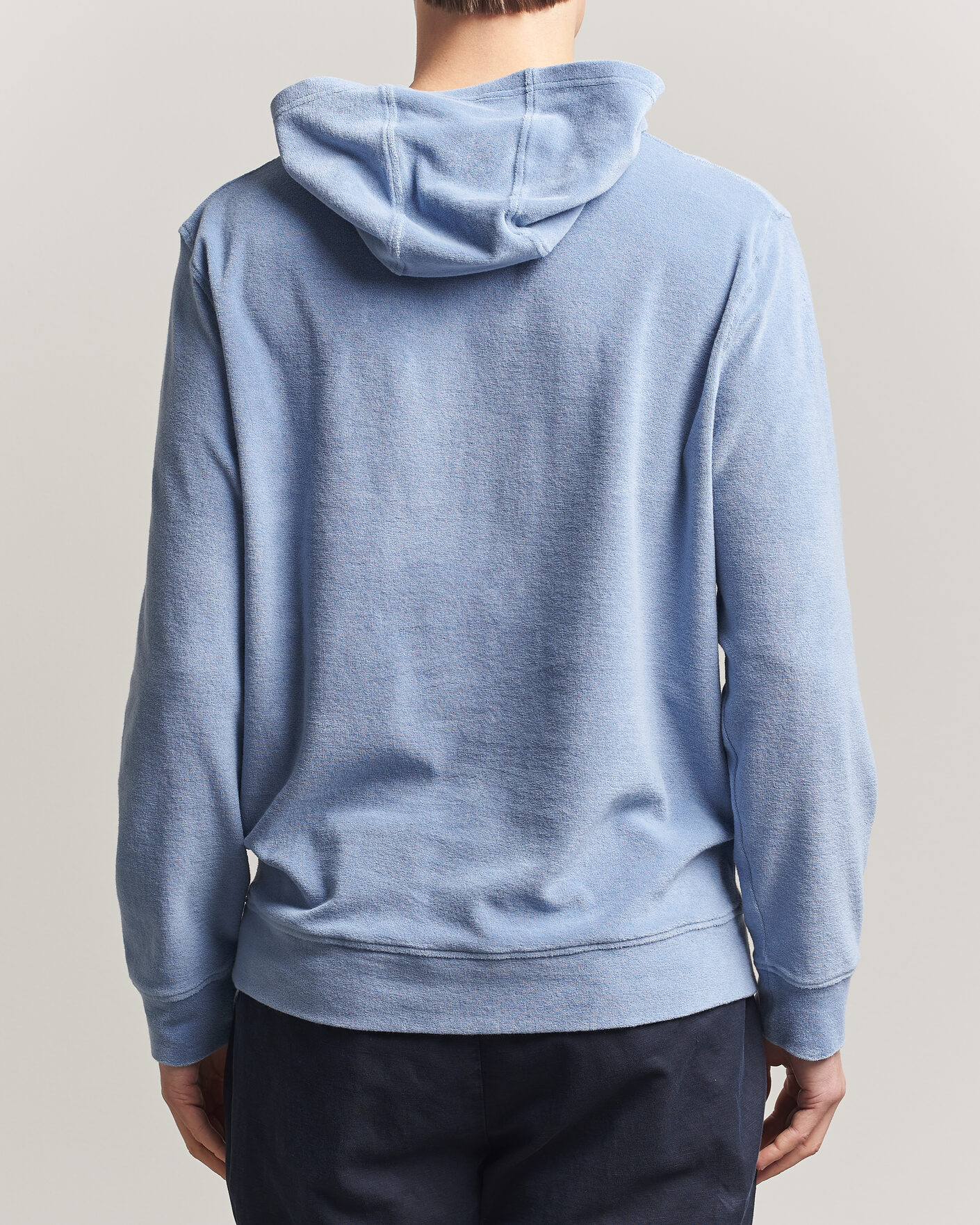 Hombres | Jerséis y prendas de punto | Altea | Terry Cotton Hoodie Light Blue