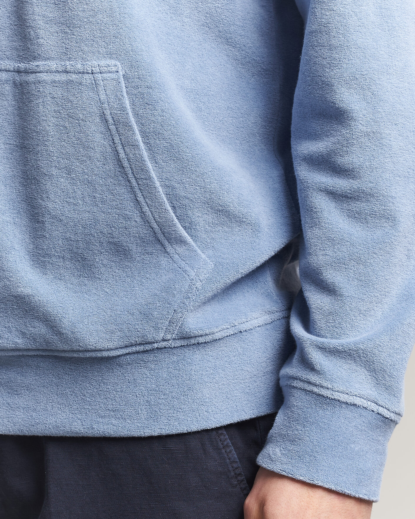 Hombres | Jerséis y prendas de punto | Altea | Terry Cotton Hoodie Light Blue