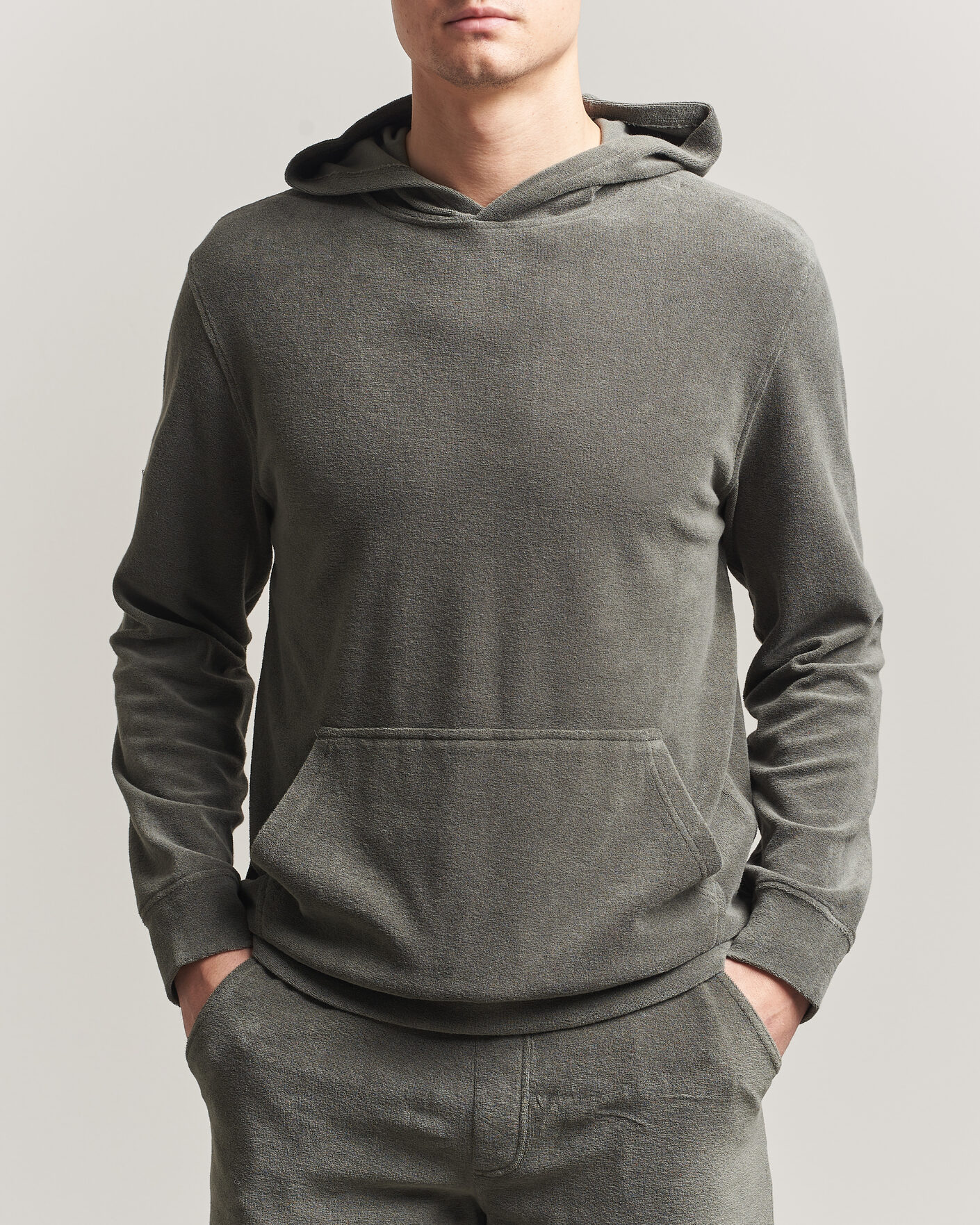 Hombres | Jerséis y prendas de punto | Altea | Terry Cotton Hoodie Olive