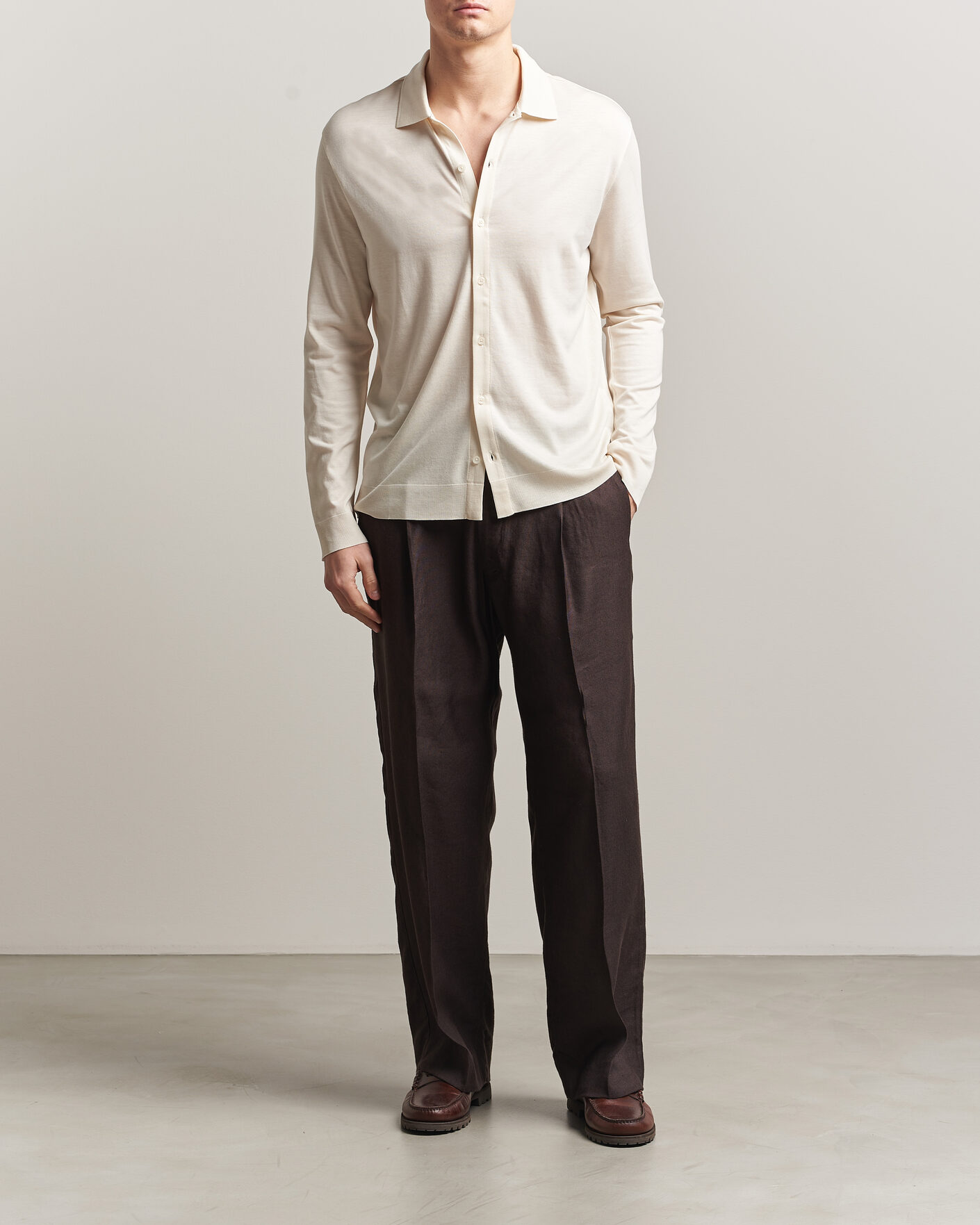 Hombres | Camisas | Altea | Jersey Knit Shirt Off White
