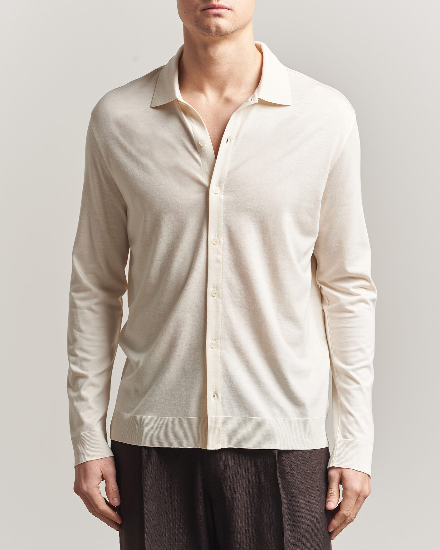Hombres | Camisas | Altea | Jersey Knit Shirt Off White
