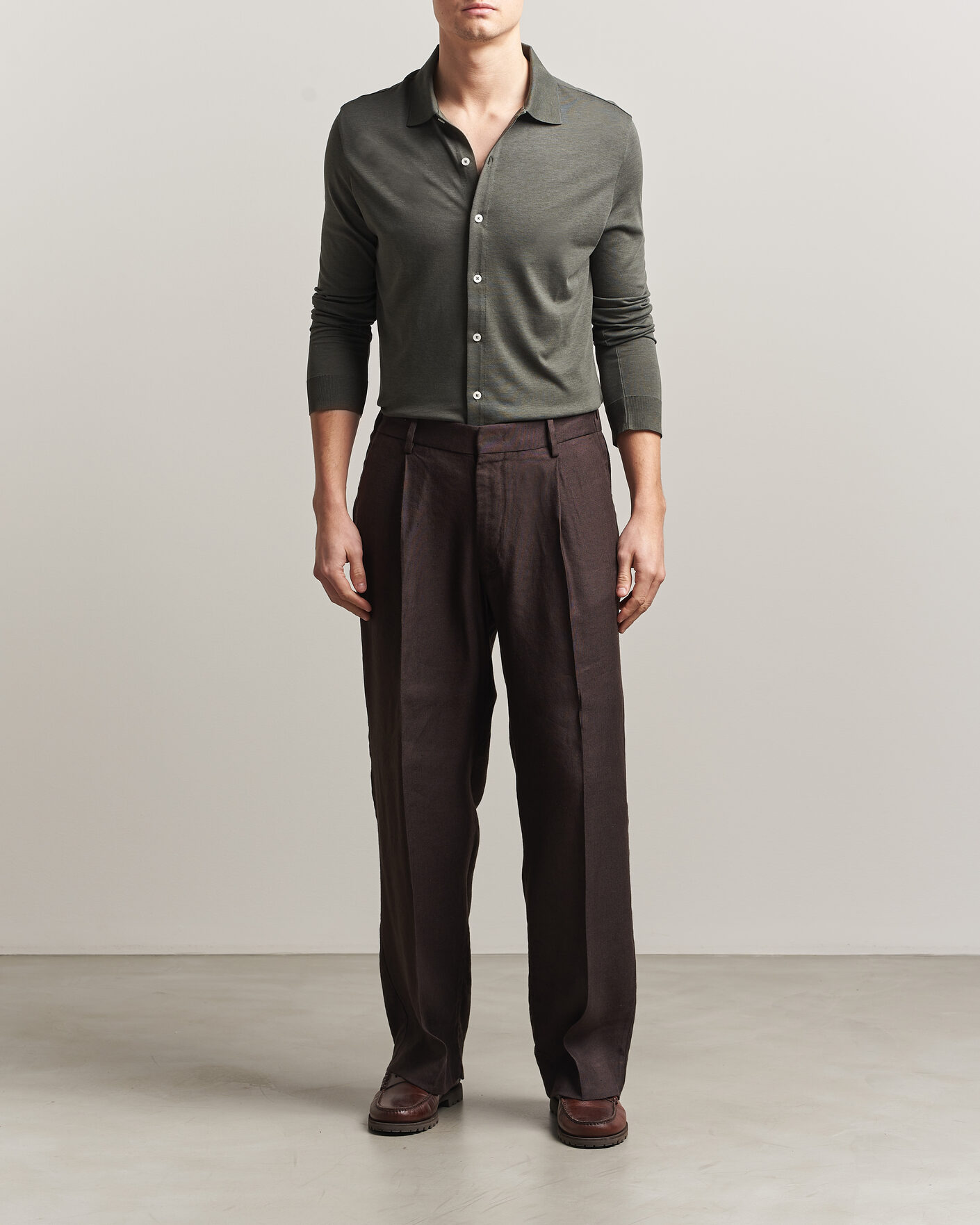 Hombres | Camisas | Altea | Jersey Knit Shirt Olive