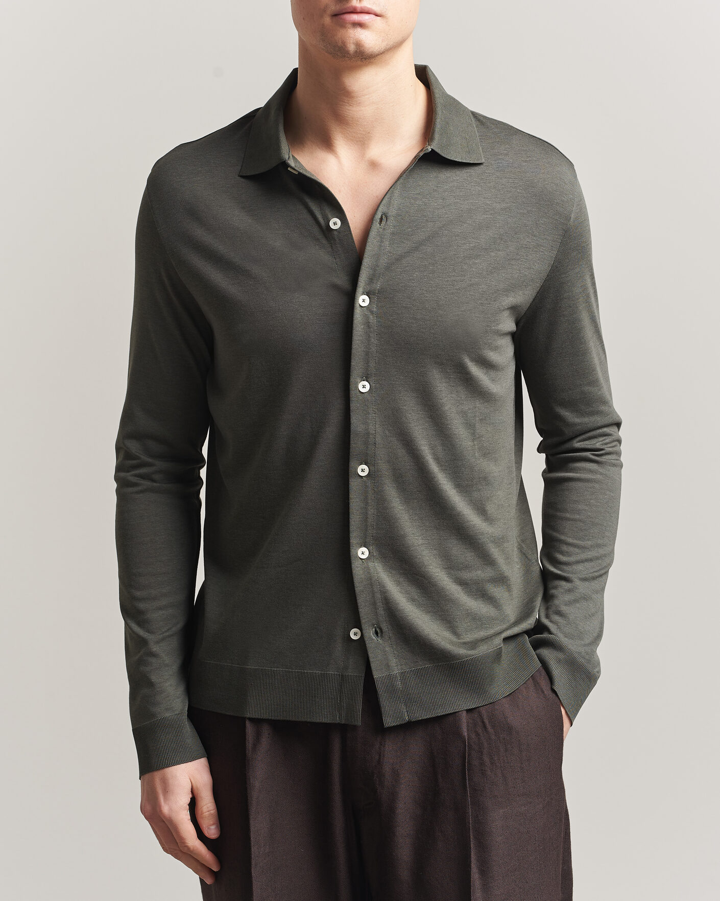 Hombres | Camisas | Altea | Jersey Knit Shirt Olive