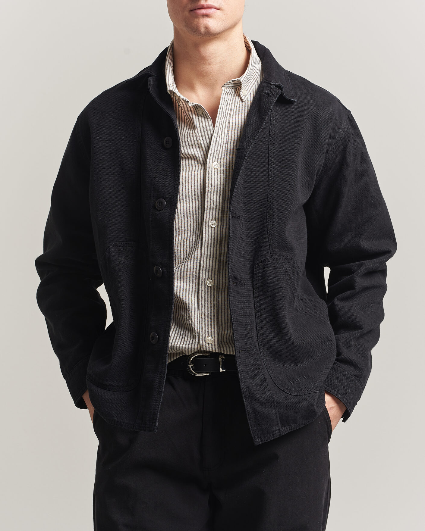 Hombres | Camisas | Forét | Berry Canvas Overshirt Black