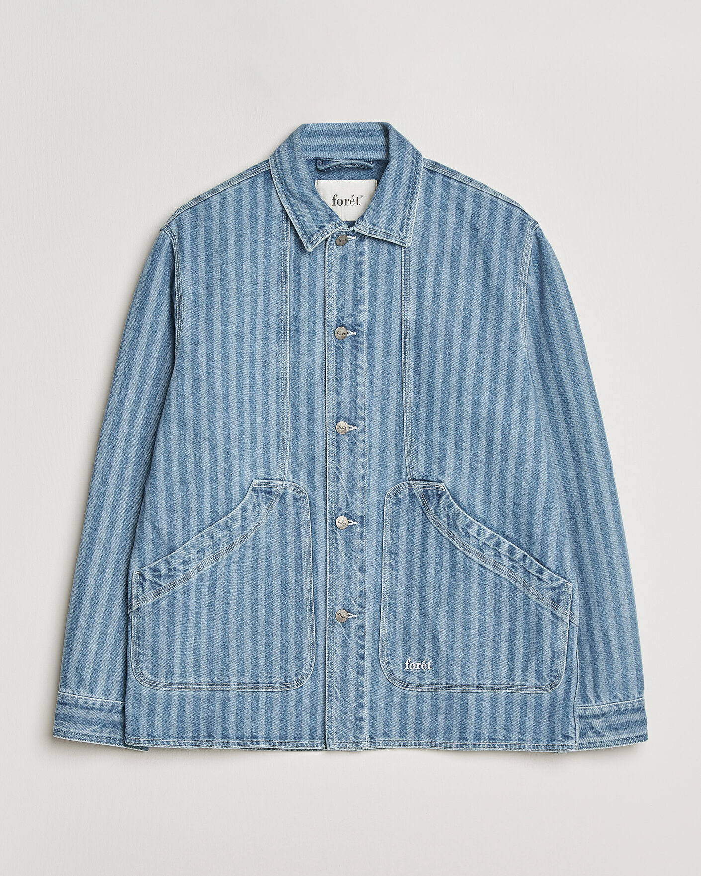 Hombres | Camisas | Forét | Berry Denim Overshirt Striped Denim