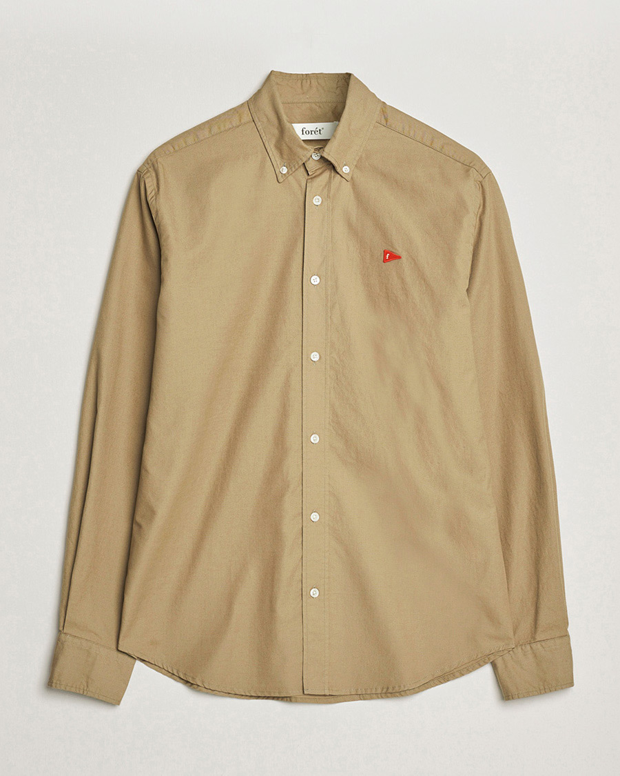 Hombres | Camisas | Forét | Flag Regular Fit Oxford Shirt Khaki