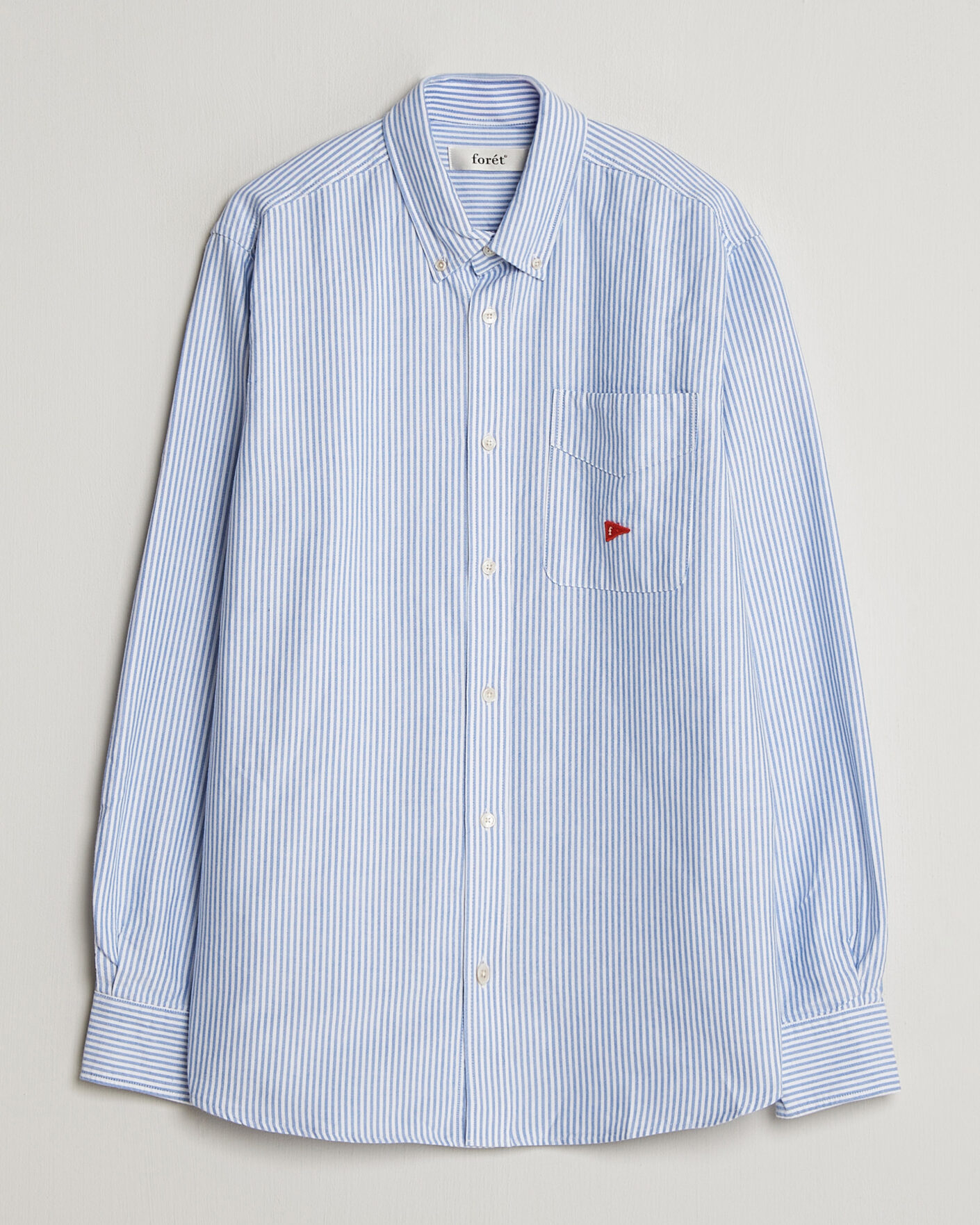 Hombres | Camisas | Forét | Flag Regular Fit Pocket Oxford Shirt Blue Stripe