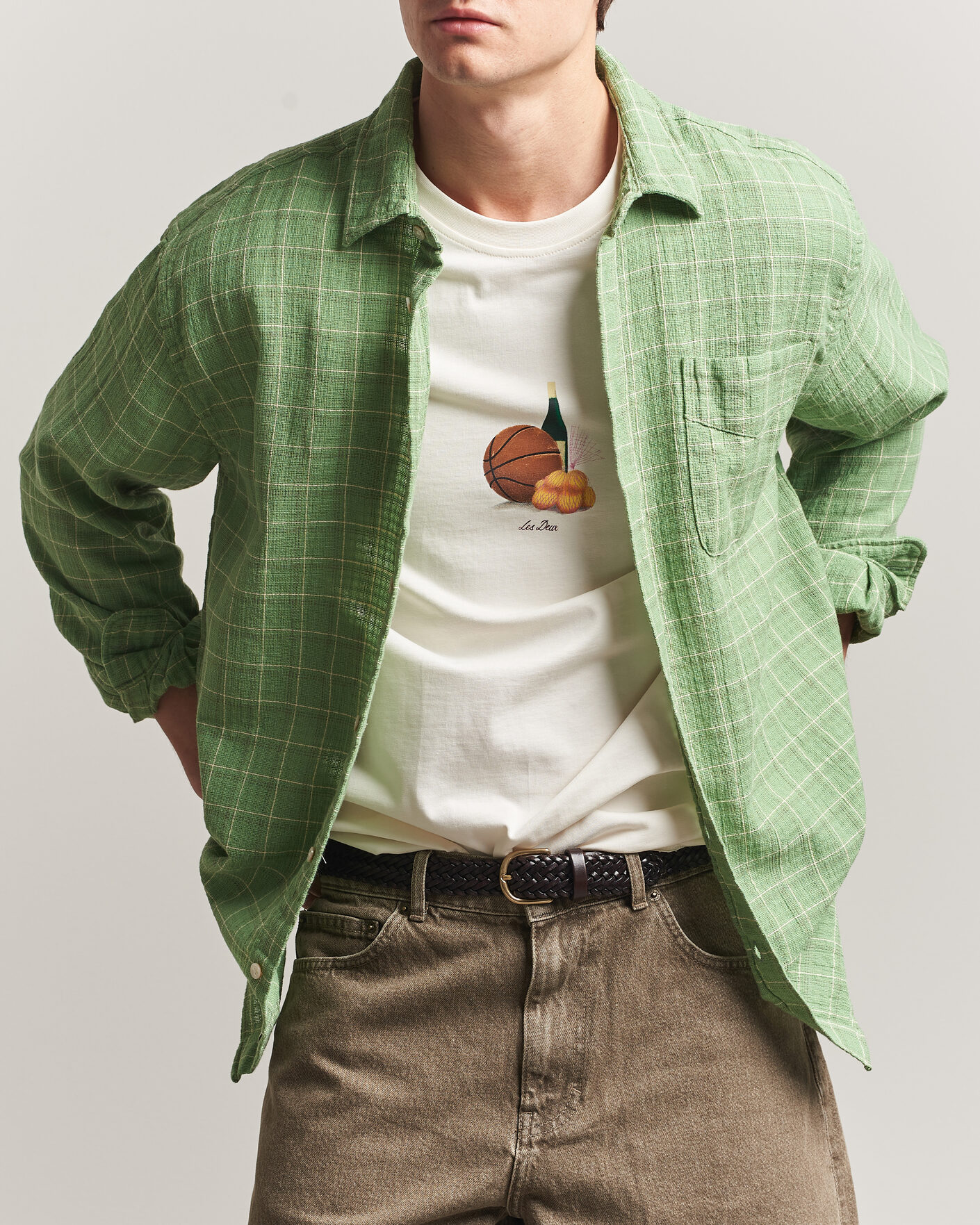 Hombres | Camisas | Forét | Scout Relaxed Fit Loose Weave Shirt Vibrant Moss
