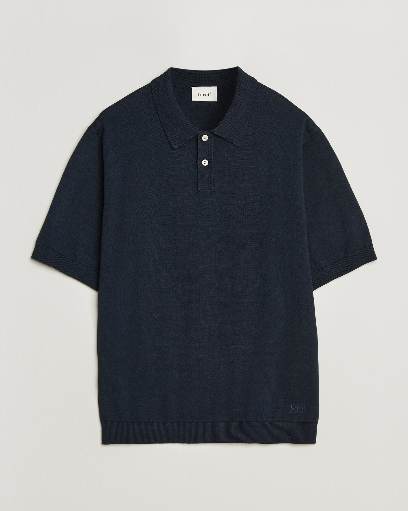 Hombres | Polos | Forét | Sea Cotton/Linen Polo Navy