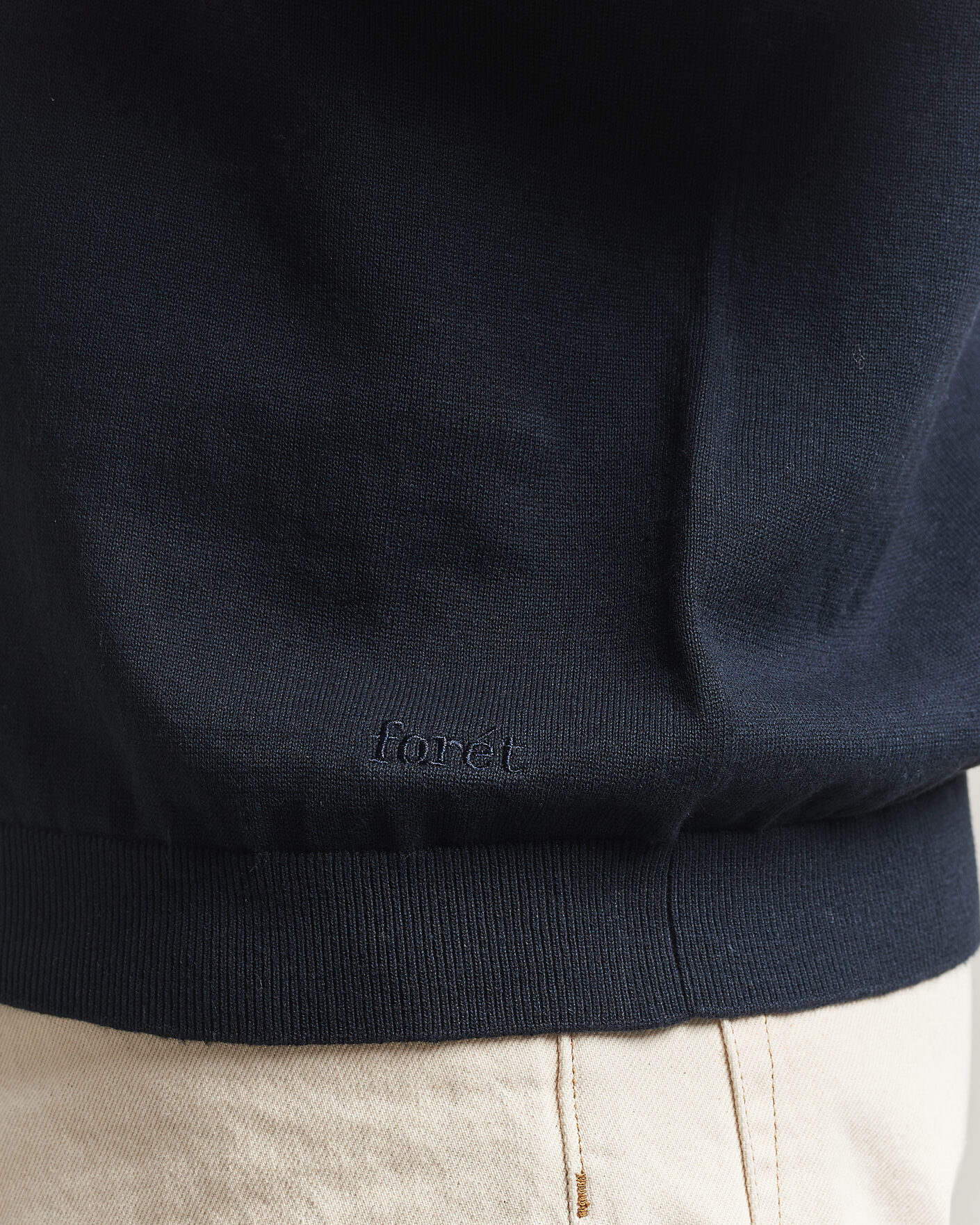 Hombres | Polos | Forét | Sea Cotton/Linen Polo Navy