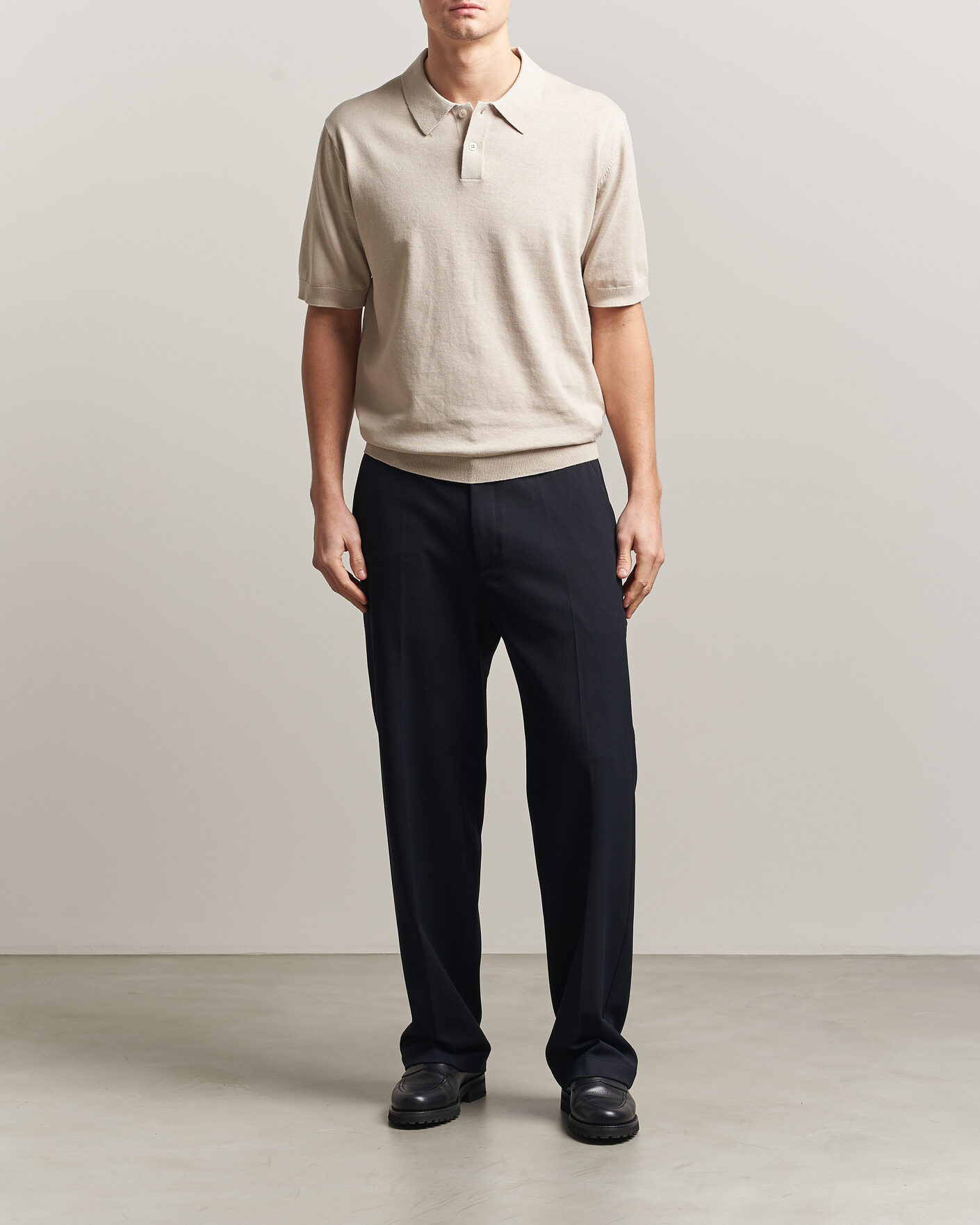 Hombres | Polos | Forét | Sea Cotton/Linen Polo Oatmeal