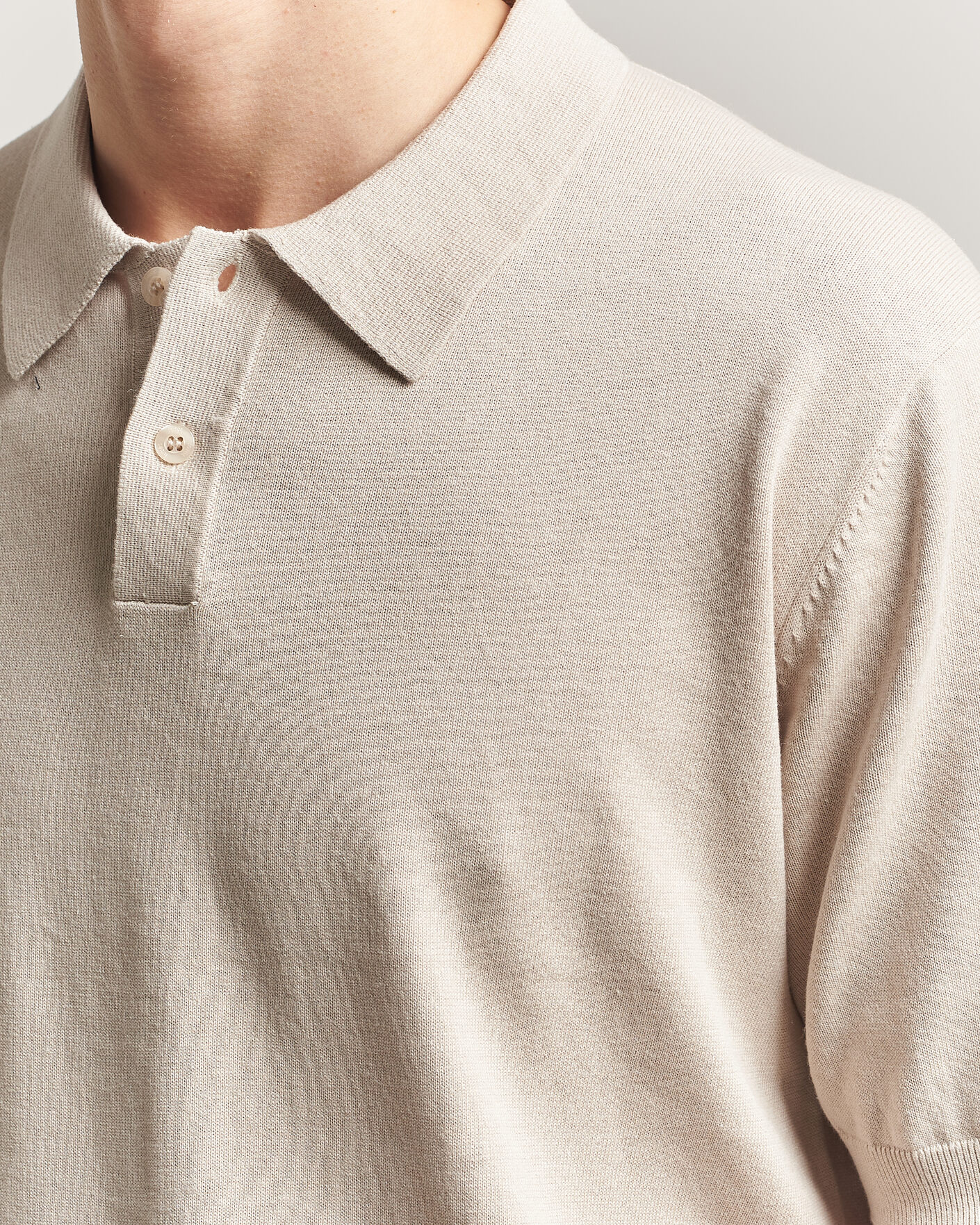 Hombres | Polos | Forét | Sea Cotton/Linen Polo Oatmeal