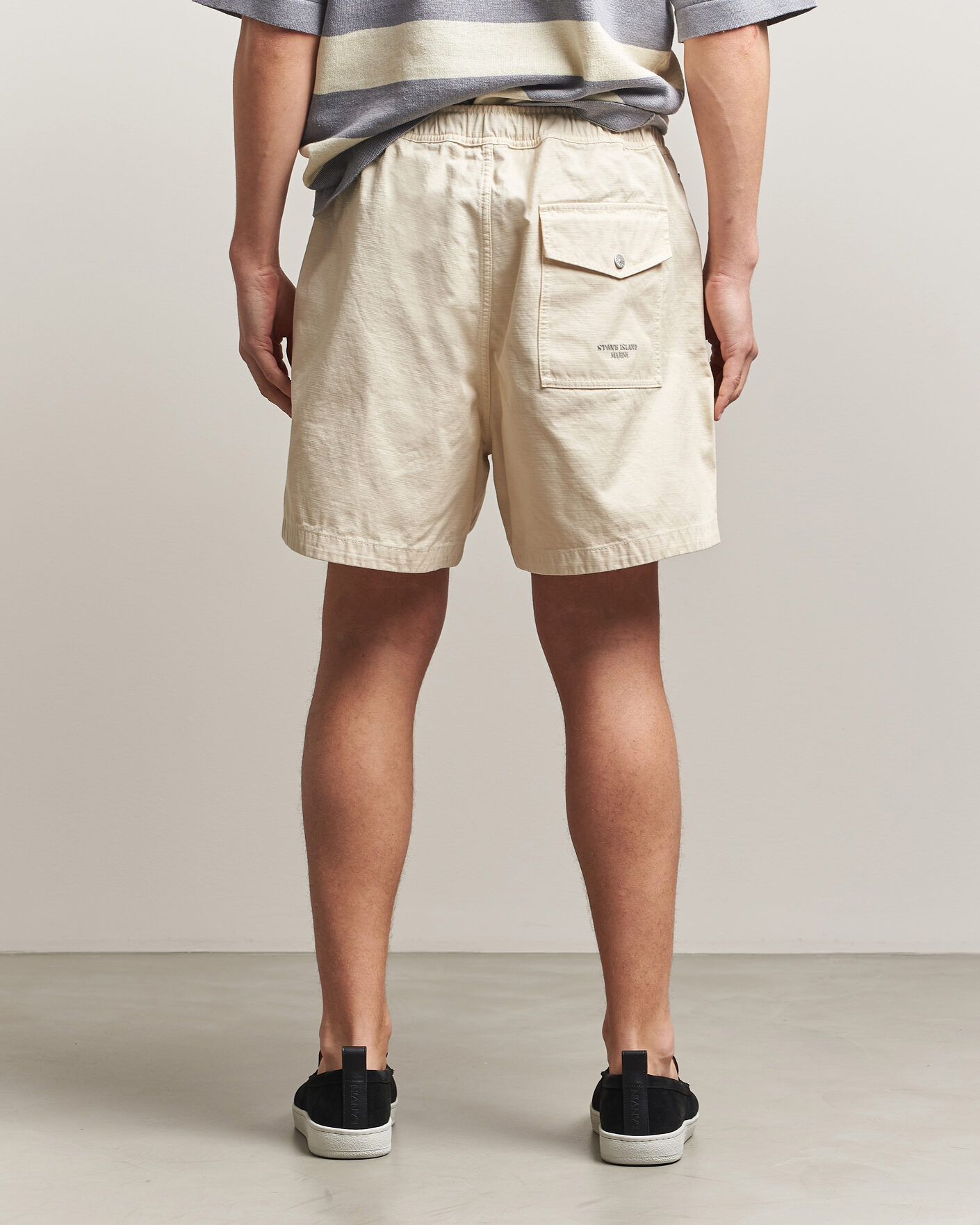 Hombres | Pantalones cortos | Stone Island | Marina Organic Slub Cotton Shorts Ivory
