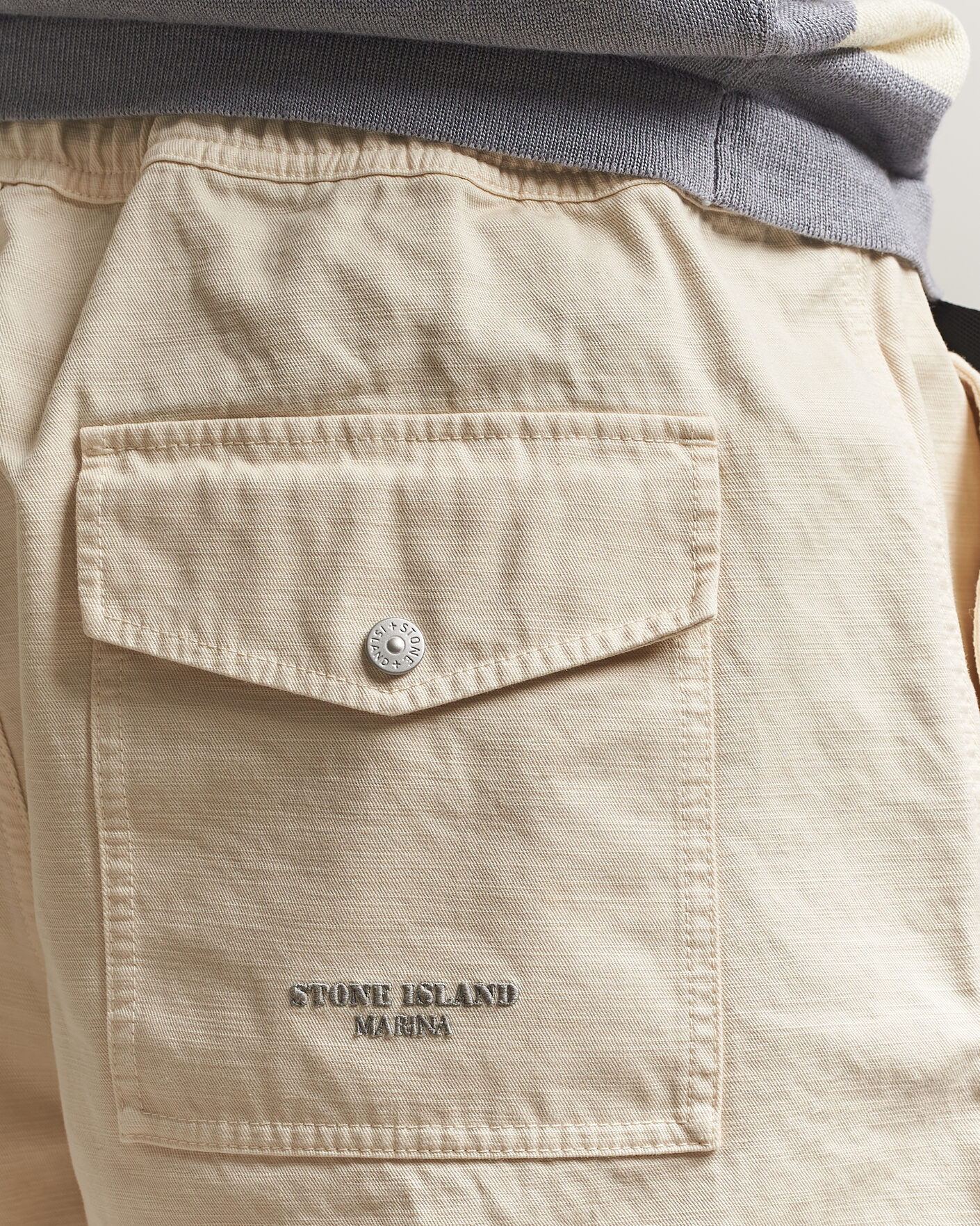 Hombres | Pantalones cortos | Stone Island | Marina Organic Slub Cotton Shorts Ivory