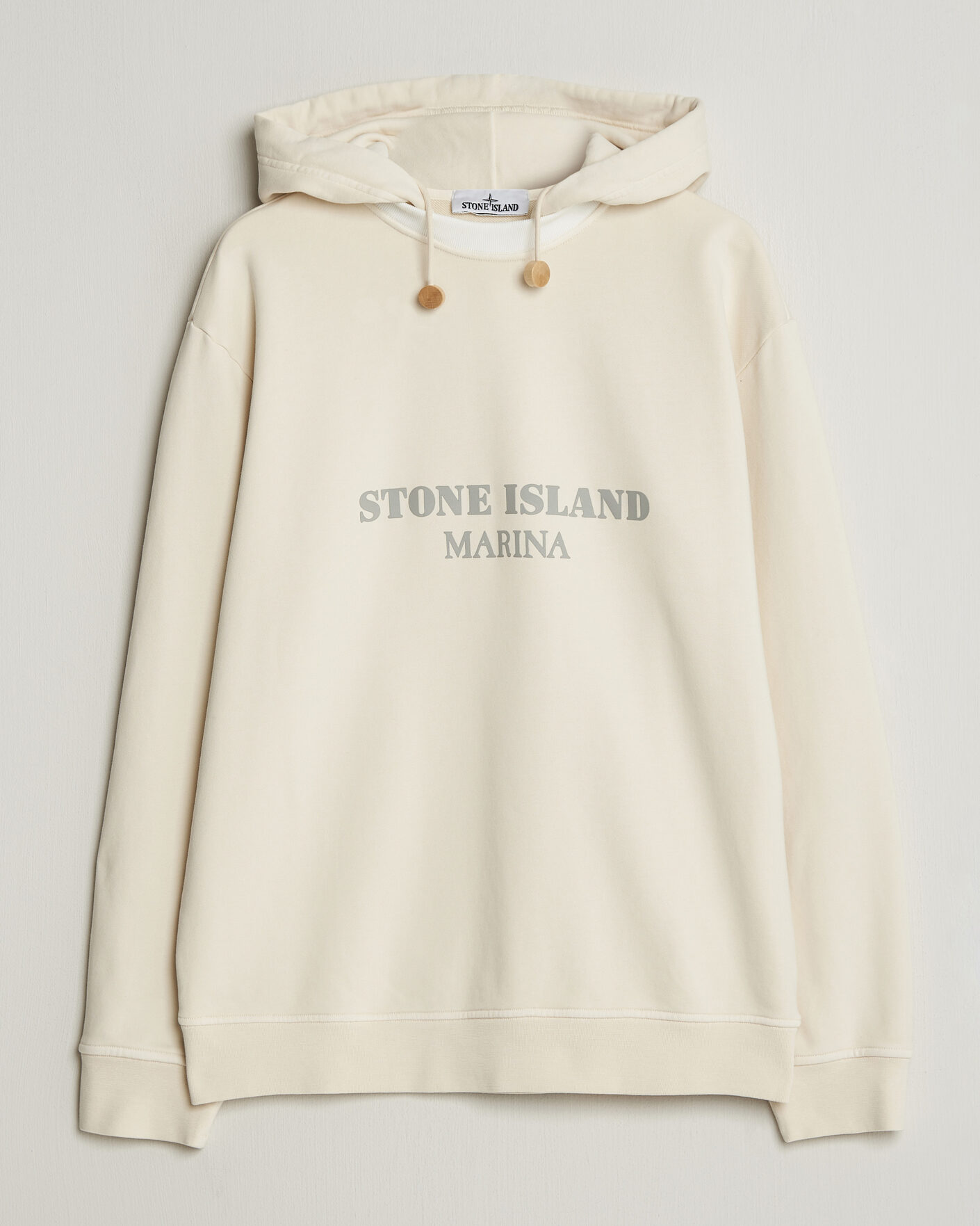 Hombres | Jerséis y prendas de punto | Stone Island | Marina Cotton Fleece Hood Ivory