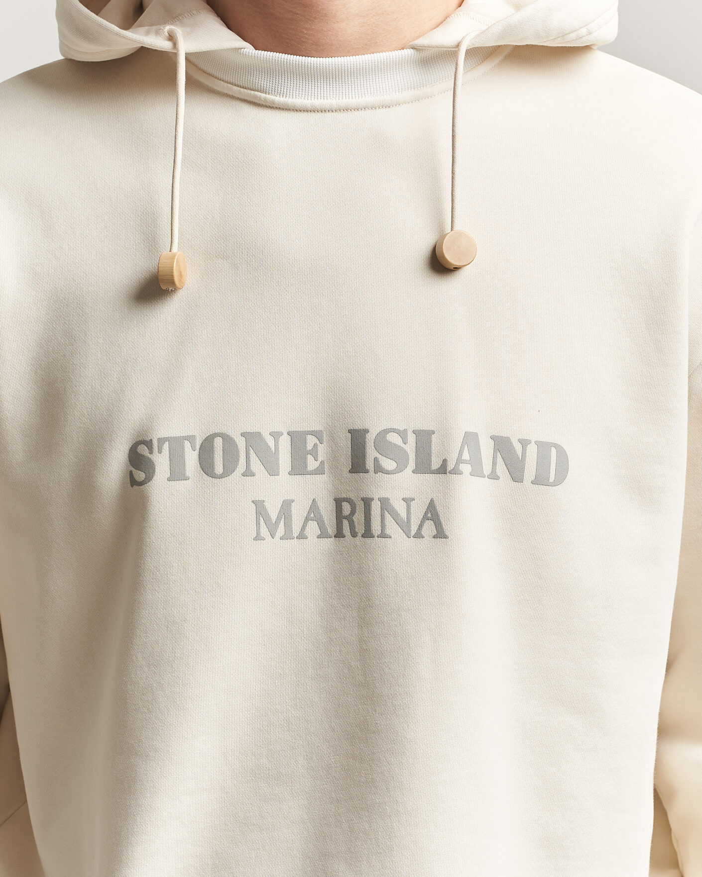 Hombres | Jerséis y prendas de punto | Stone Island | Marina Cotton Fleece Hood Ivory