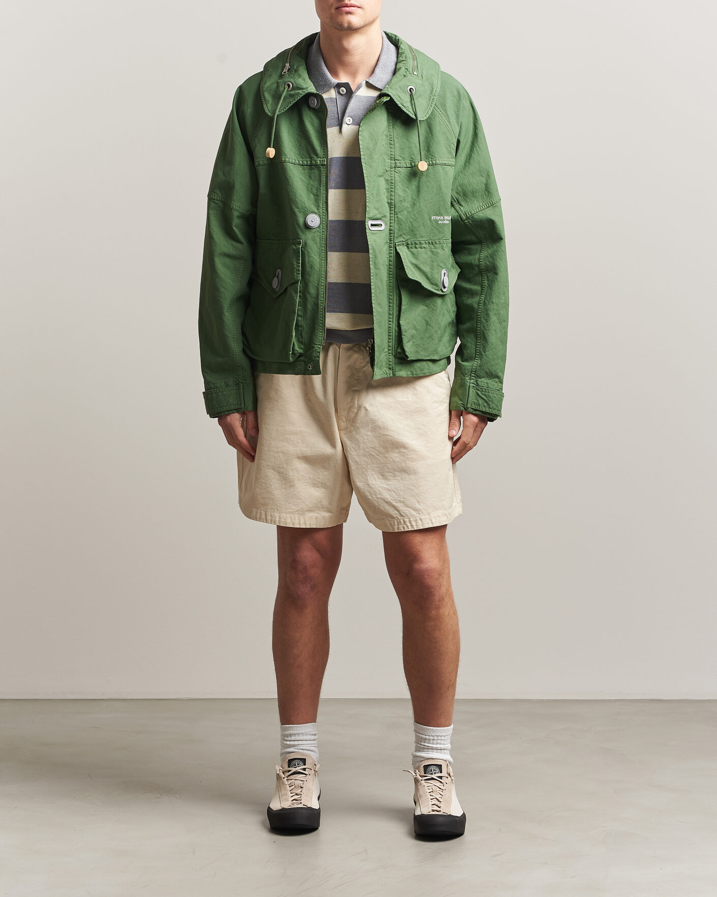 Hombres | Abrigos y chaquetas | Stone Island | Marina Panama Weave Coach Jacket Quartz Green