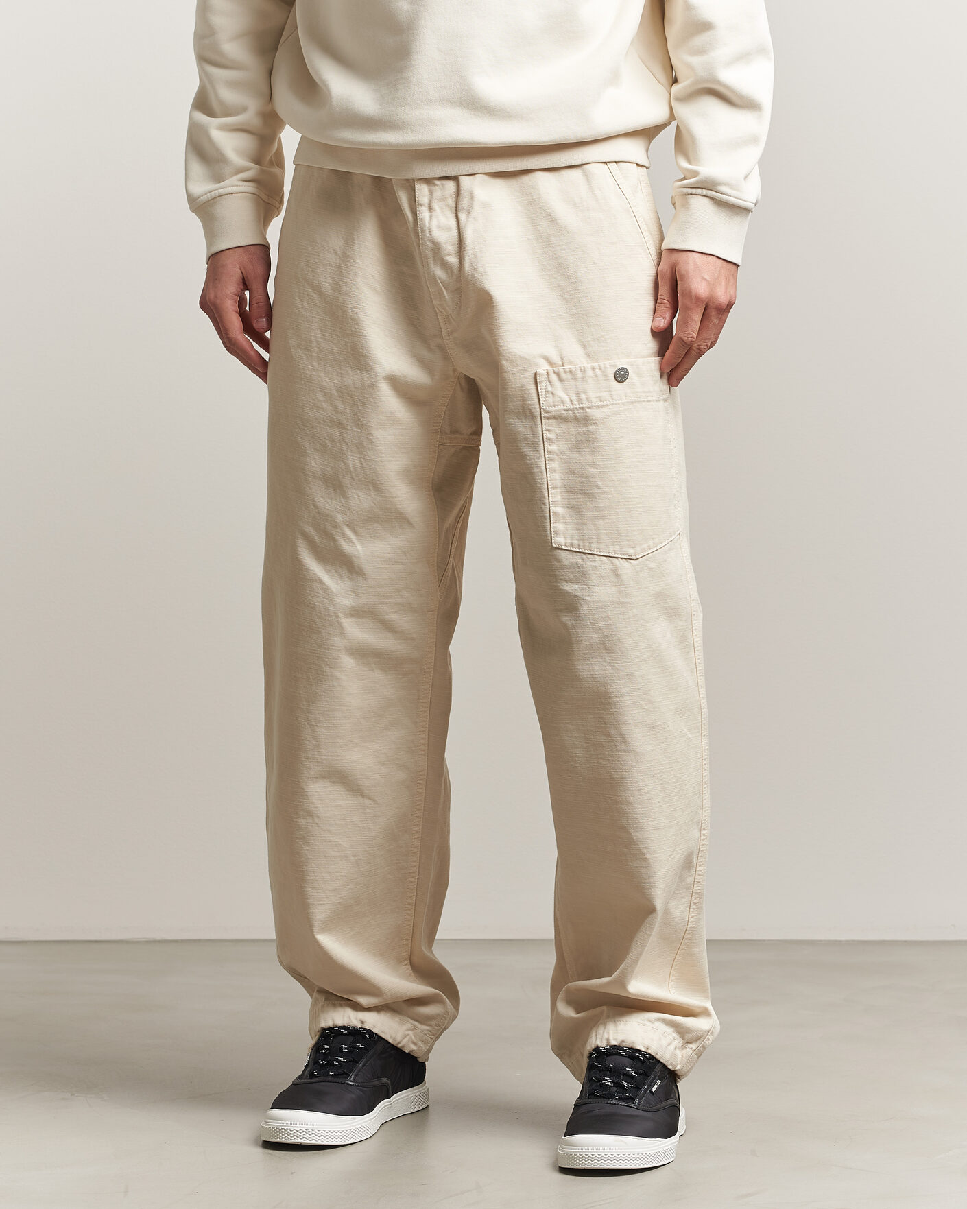 Hombres | Pantalones | Stone Island | Marina Cotton Twill Trousers Ivory