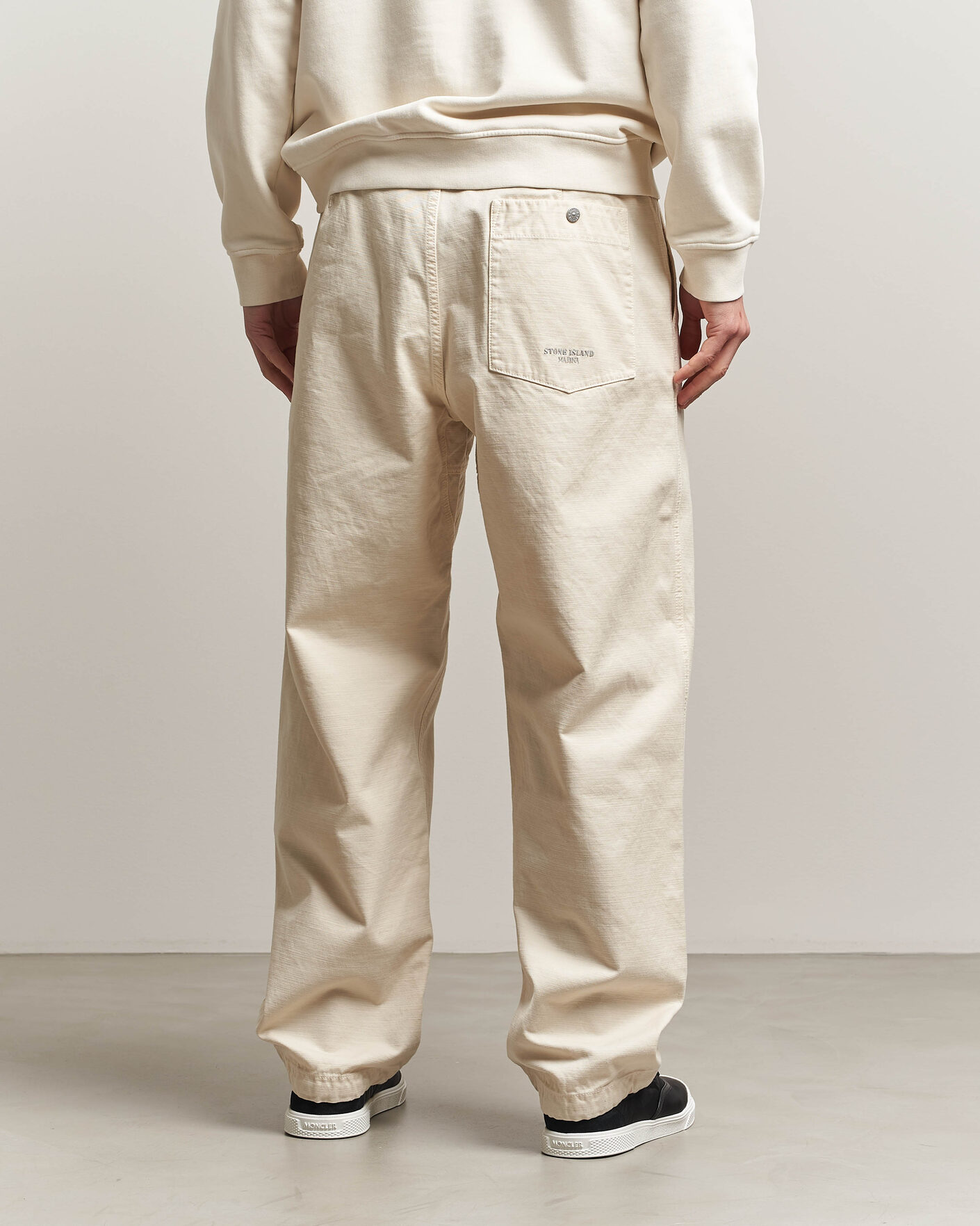 Hombres | Pantalones | Stone Island | Marina Cotton Twill Trousers Ivory
