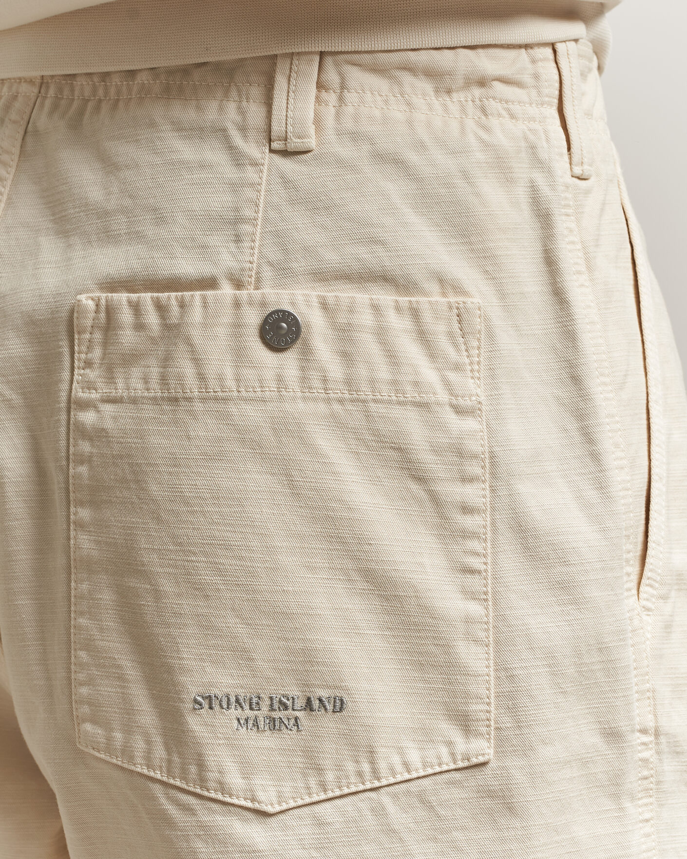 Hombres | Pantalones | Stone Island | Marina Cotton Twill Trousers Ivory