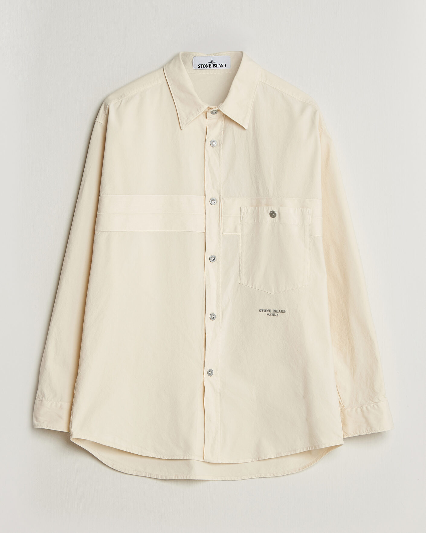 Hombres | Camisas | Stone Island | Marina Cotton Panama Weave Overshirt Ivory