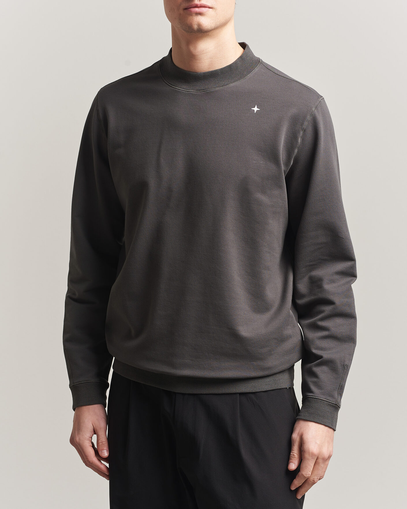 Hombres | Jerséis y prendas de punto | Stone Island | Stellina Cotton Sweatshirt Charcoal