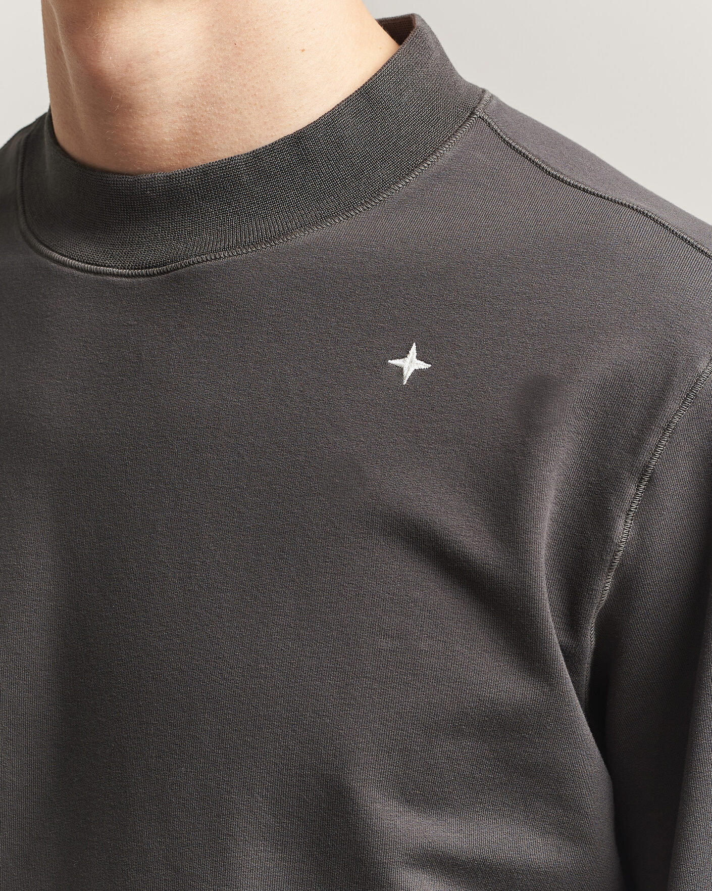 Hombres | Jerséis y prendas de punto | Stone Island | Stellina Cotton Sweatshirt Charcoal