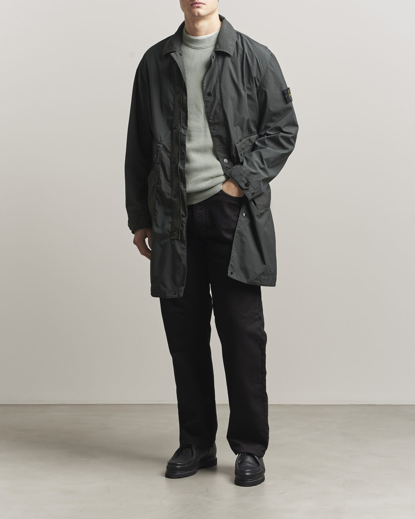 Hombres | Abrigos y chaquetas | Stone Island | Light Compact Car Coat Charcoal