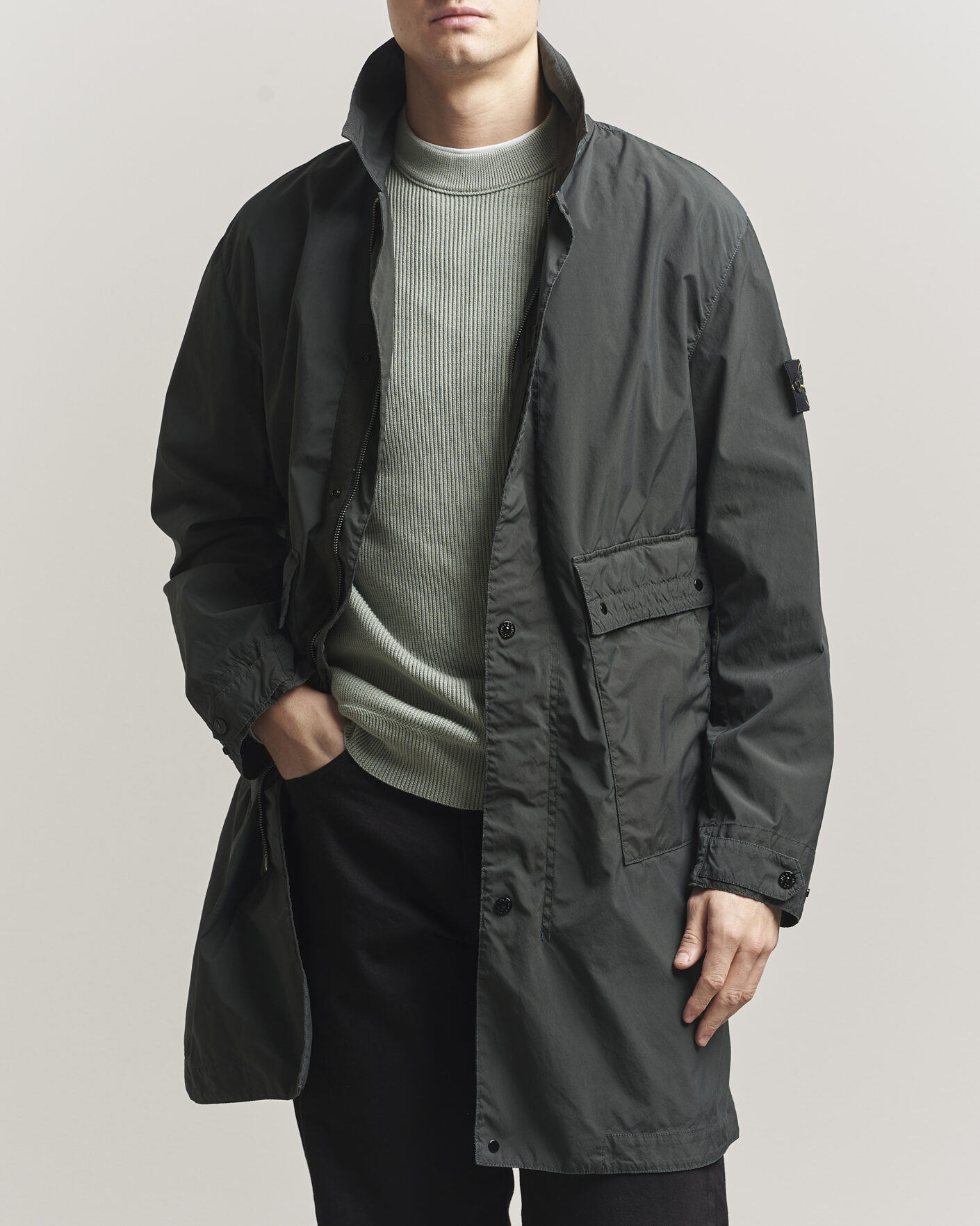 Hombres | Abrigos y chaquetas | Stone Island | Light Compact Car Coat Charcoal