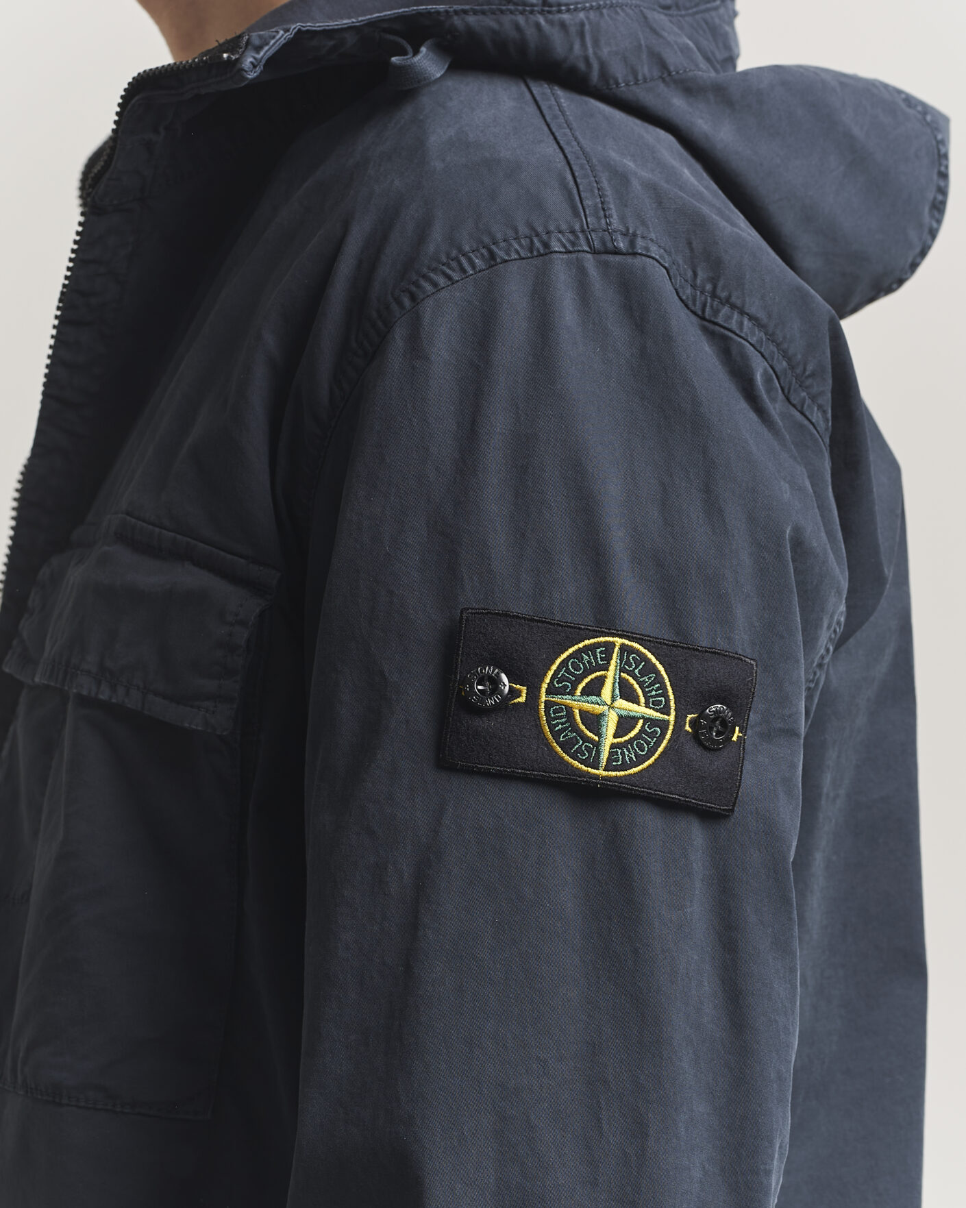 Hombres | Abrigos y chaquetas | Stone Island | Stretch Cotton Twill Hood Jacket Navy