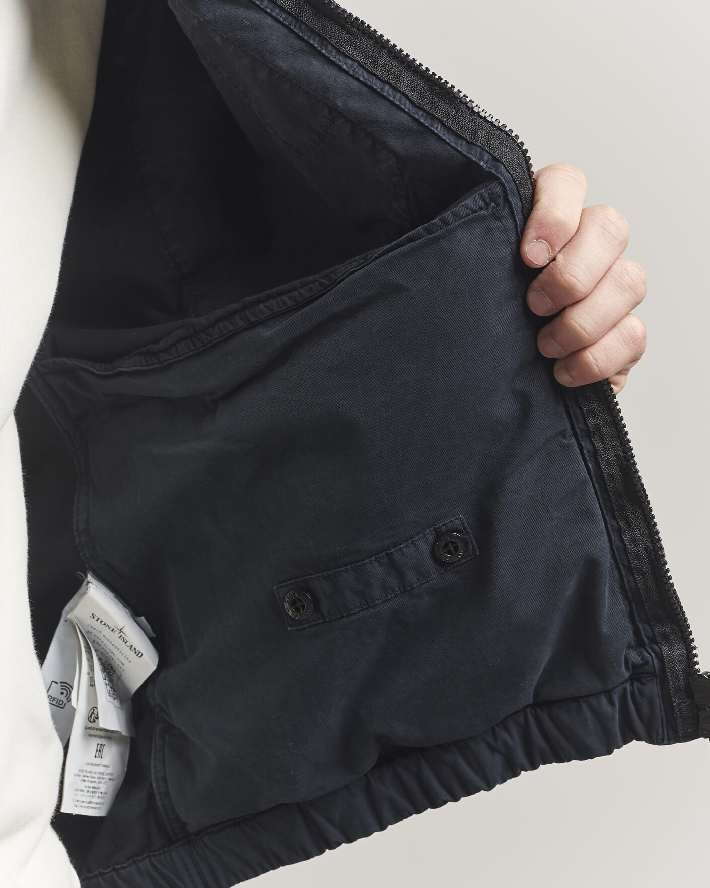 Hombres | Abrigos y chaquetas | Stone Island | Stretch Cotton Twill Hood Jacket Navy