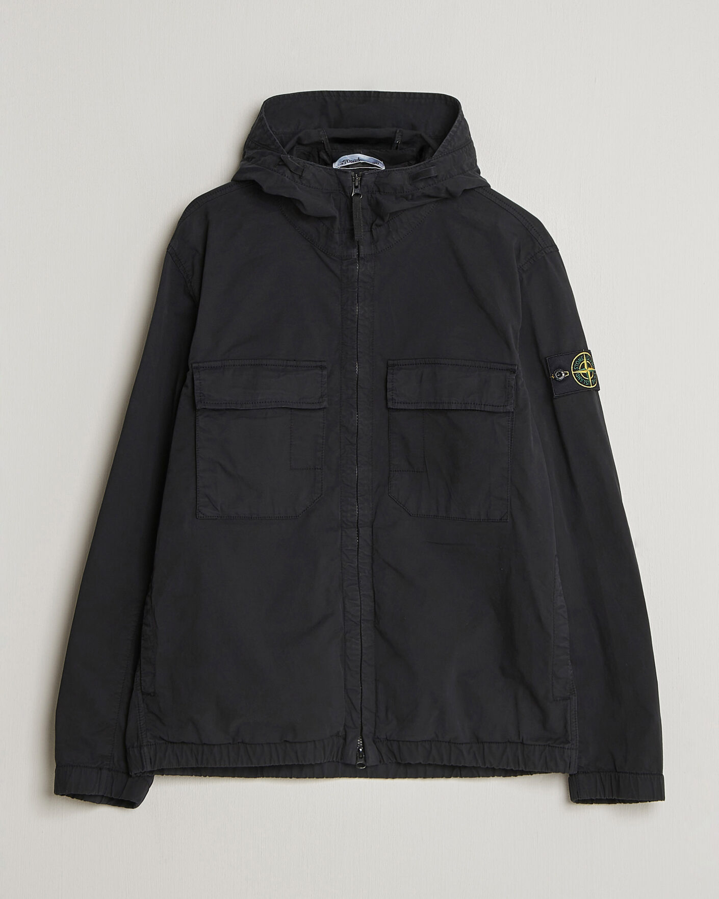 Hombres | Abrigos y chaquetas | Stone Island | Stretch Cotton Twill Hood Jacket Black