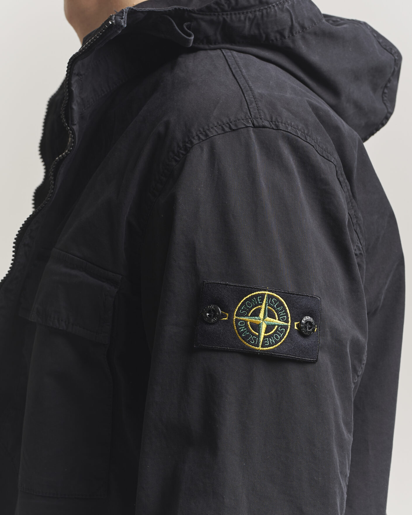 Hombres | Abrigos y chaquetas | Stone Island | Stretch Cotton Twill Hood Jacket Black