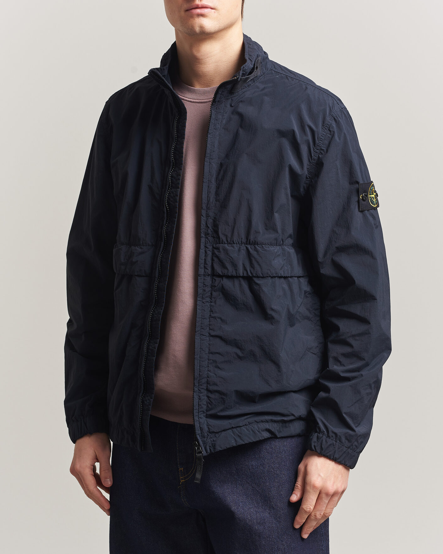 Hombres | Abrigos y chaquetas | Stone Island | Nylon Smerigliato-TC Stand Collar Jacket Navy