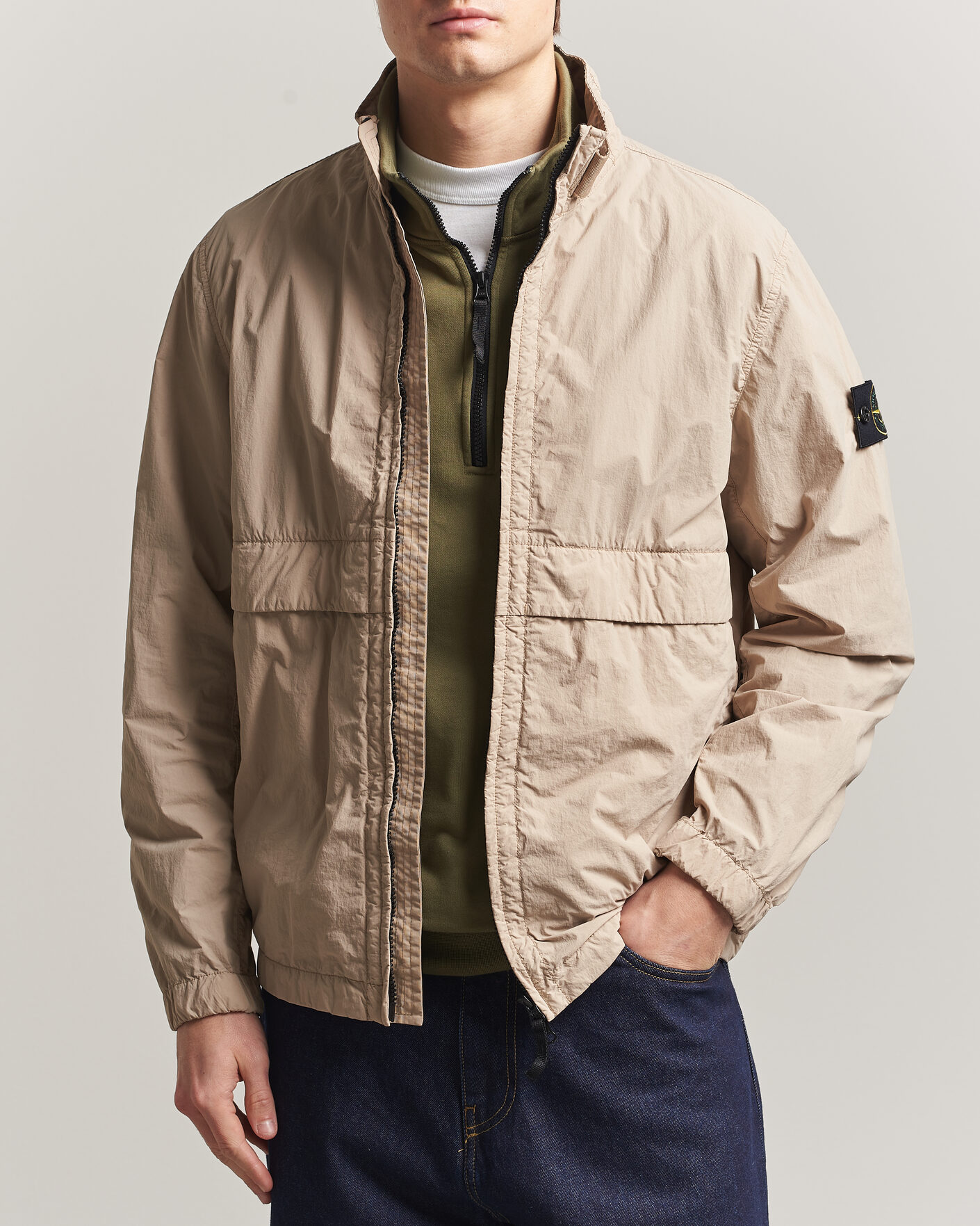 Hombres | Abrigos y chaquetas | Stone Island | Nylon Smerigliato-TC Stand Collar Jacket Desert