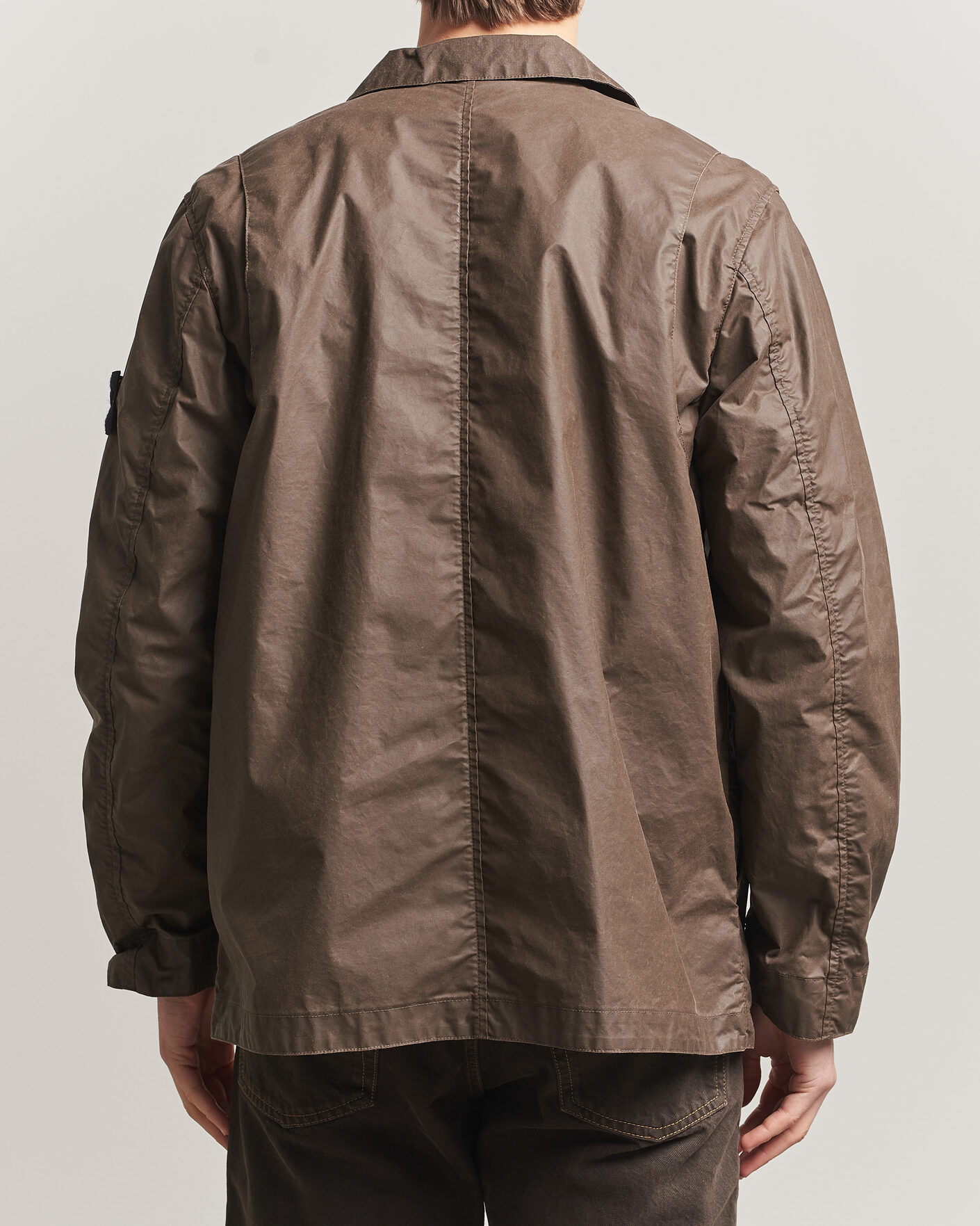 Hombres | Abrigos y chaquetas | Stone Island | Waxed Pigment Cotton Tela Field Jacket Umber
