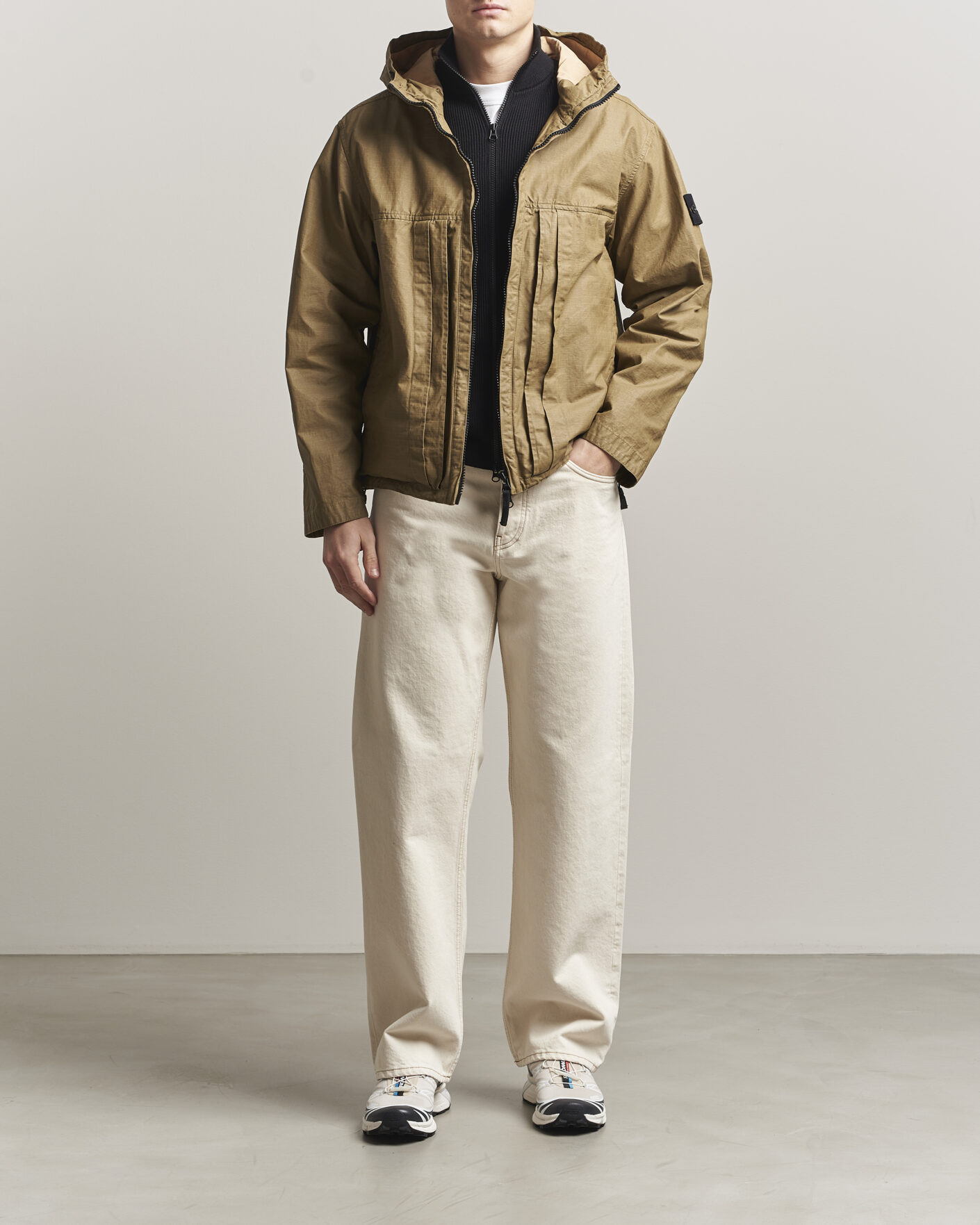 Hombres | Abrigos y chaquetas | Stone Island | Double Coated Cotton Ripstop Jacket Military Green