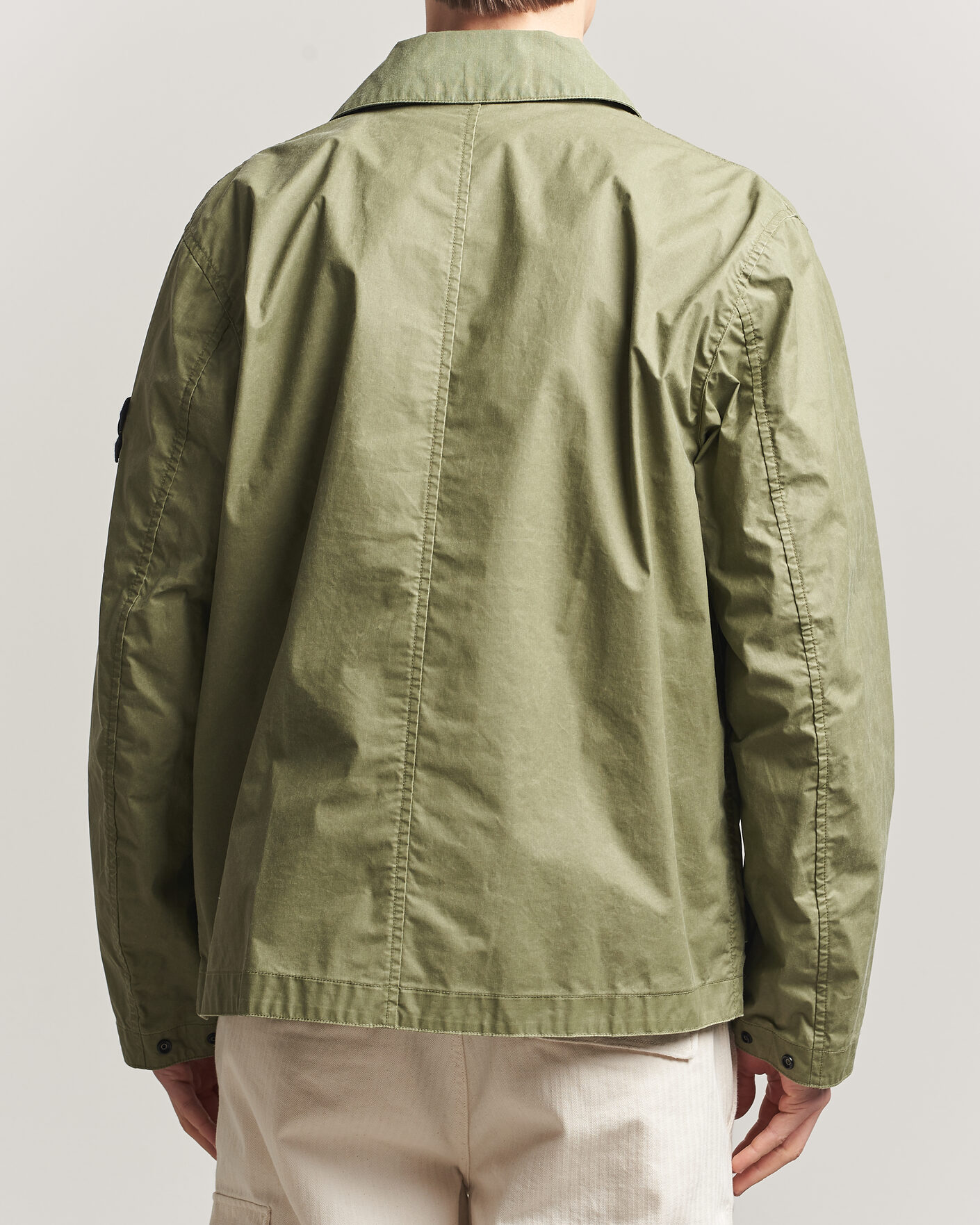 Hombres | Abrigos y chaquetas | Stone Island | Waxed Pigment Cotton Tela Coach Jacket Military Green