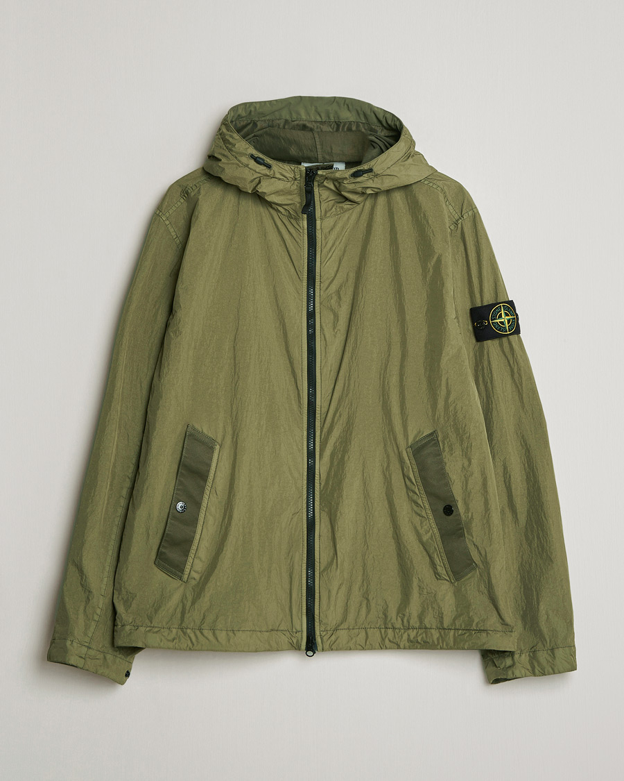 Hombres | Abrigos y chaquetas | Stone Island | Crinkle Reps Padded Hood Jacket Military Green