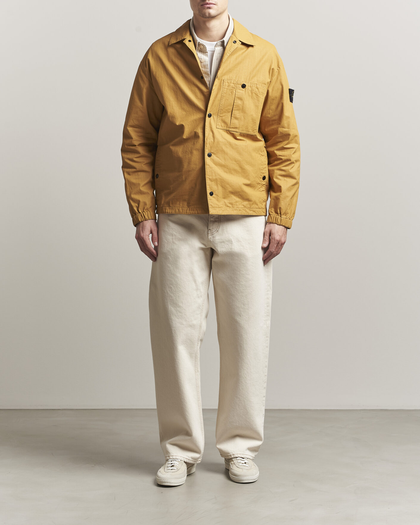 Hombres | Abrigos y chaquetas | Stone Island | Double Coated Cotton Ripstop Overshirt Mustard