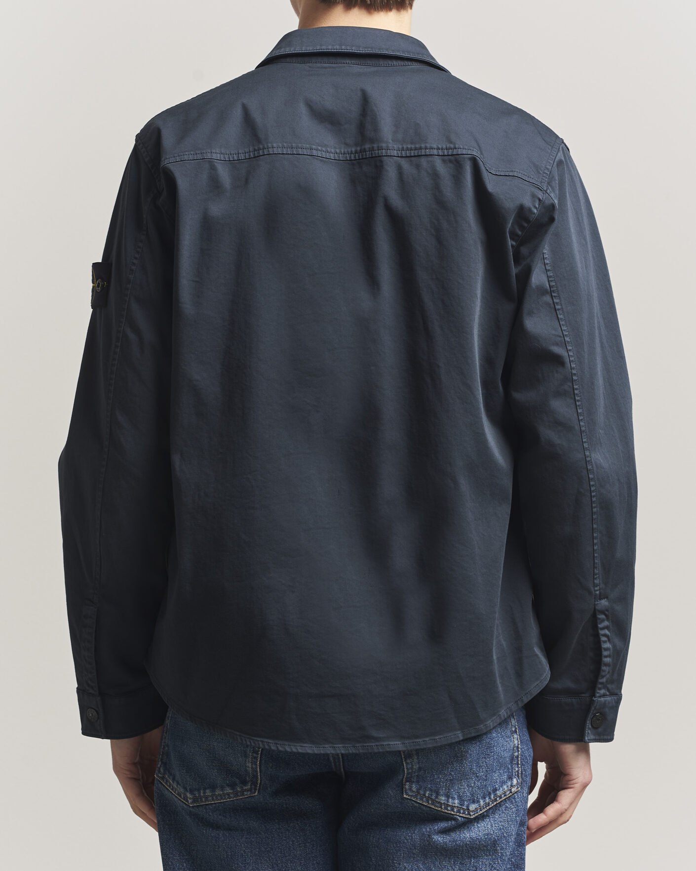 Hombres | Camisas | Stone Island | Cotton Stretch Zip Overshirt Navy