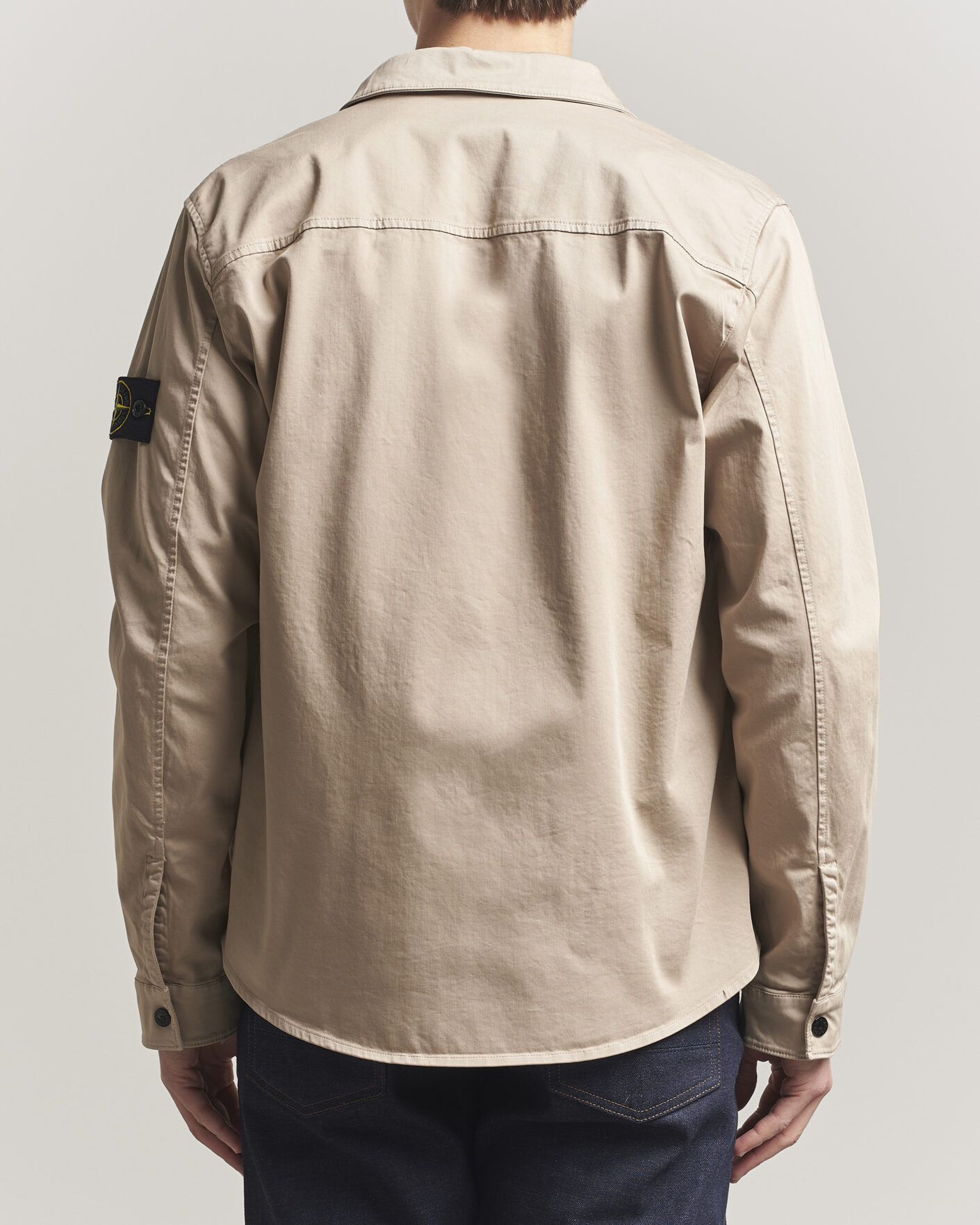Hombres | Camisas | Stone Island | Cotton Stretch Zip Overshirt Desert