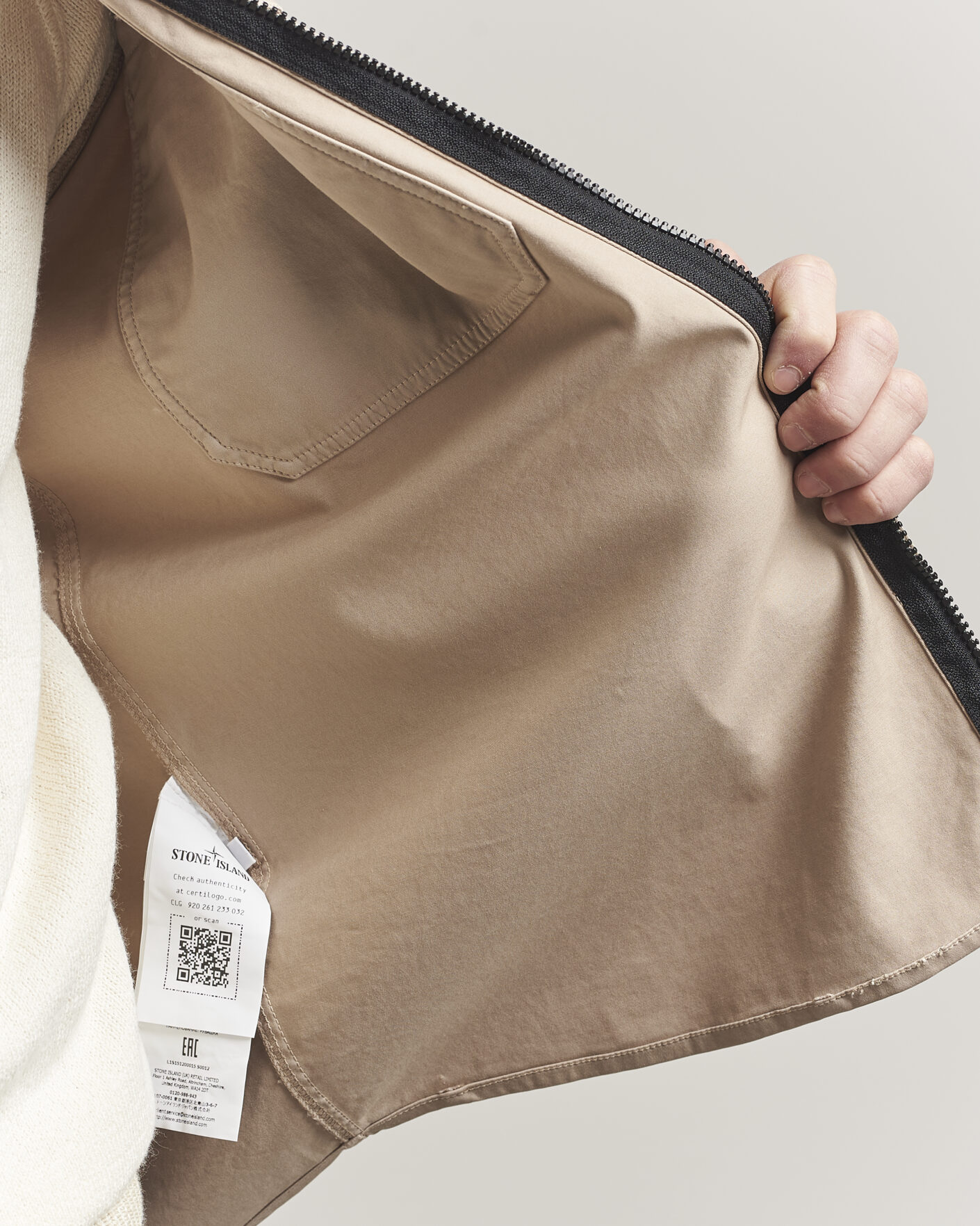 Hombres | Camisas | Stone Island | Cotton Stretch Zip Overshirt Desert