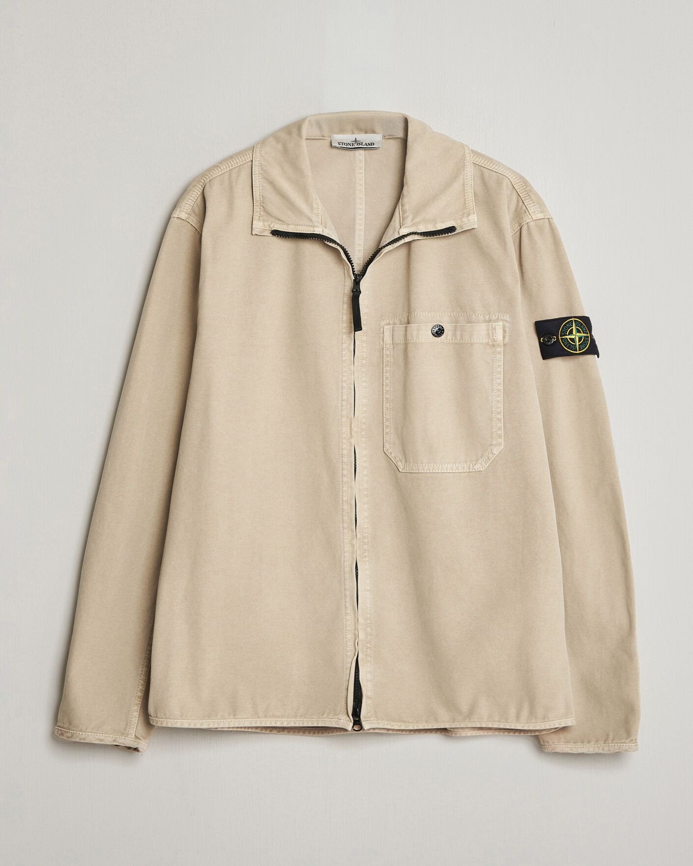 Hombres | Abrigos y chaquetas | Stone Island | Organic Panama Cotton Shirt Jacket Desert