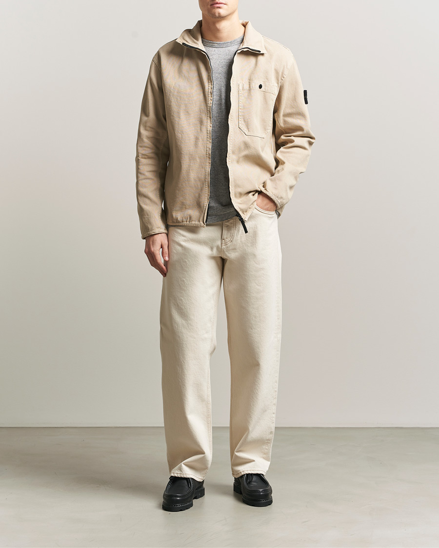 Hombres | Abrigos y chaquetas | Stone Island | Organic Panama Cotton Shirt Jacket Desert