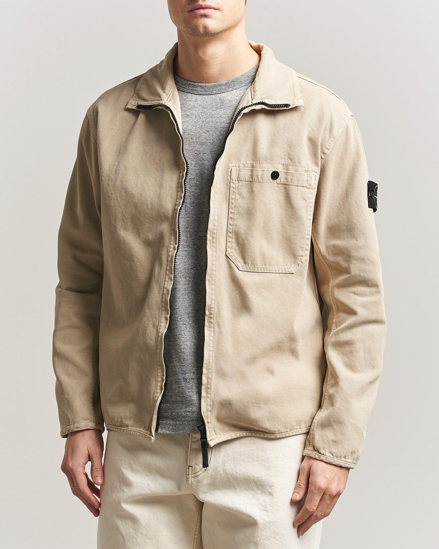 Hombres | Abrigos y chaquetas | Stone Island | Organic Panama Cotton Shirt Jacket Desert