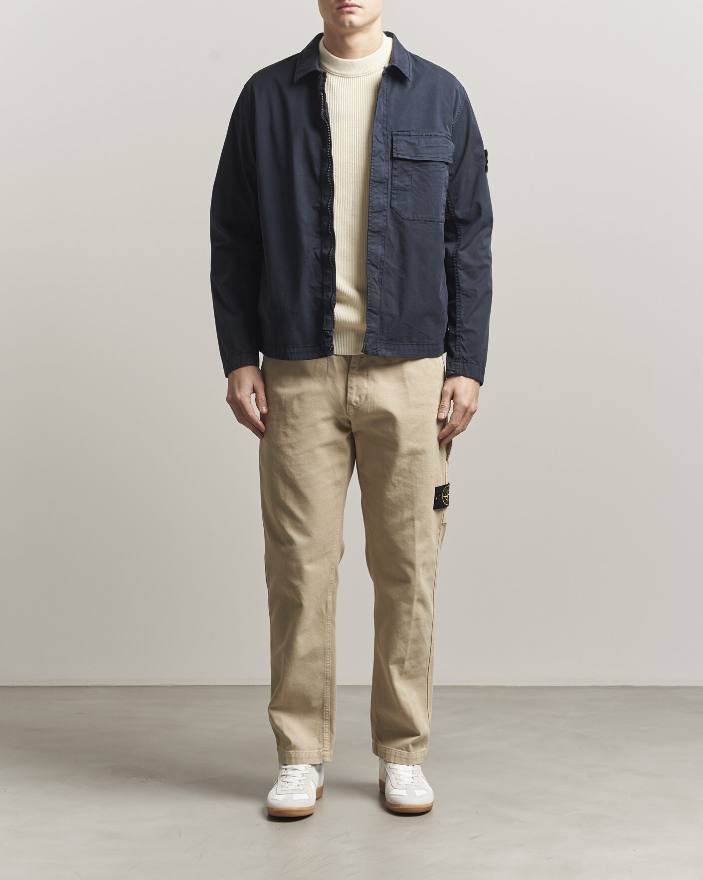 Hombres | Abrigos y chaquetas | Stone Island | Organic Cotton Twill Overshirt Navy