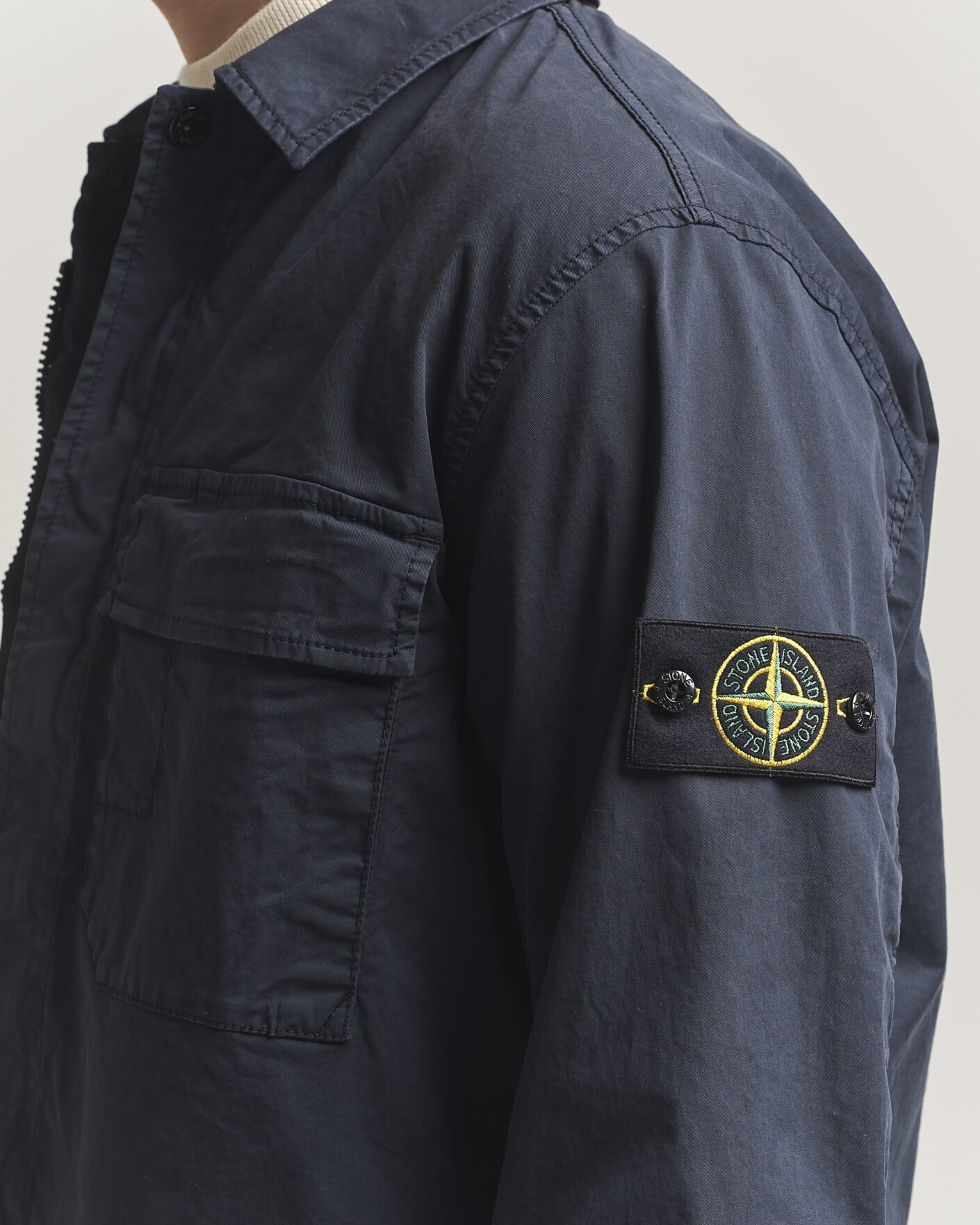 Hombres | Abrigos y chaquetas | Stone Island | Organic Cotton Twill Overshirt Navy