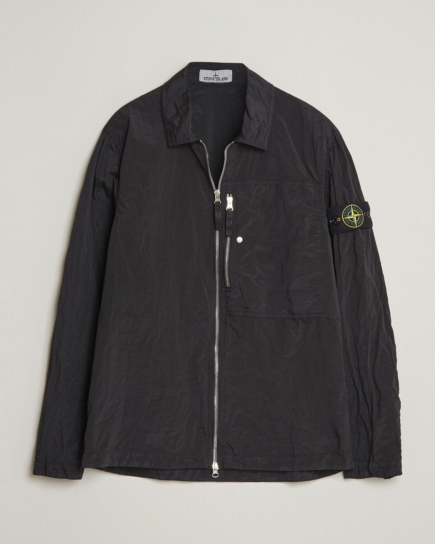 Hombres | Camisas | Stone Island | Nylon Metal Zip Overshirt Black