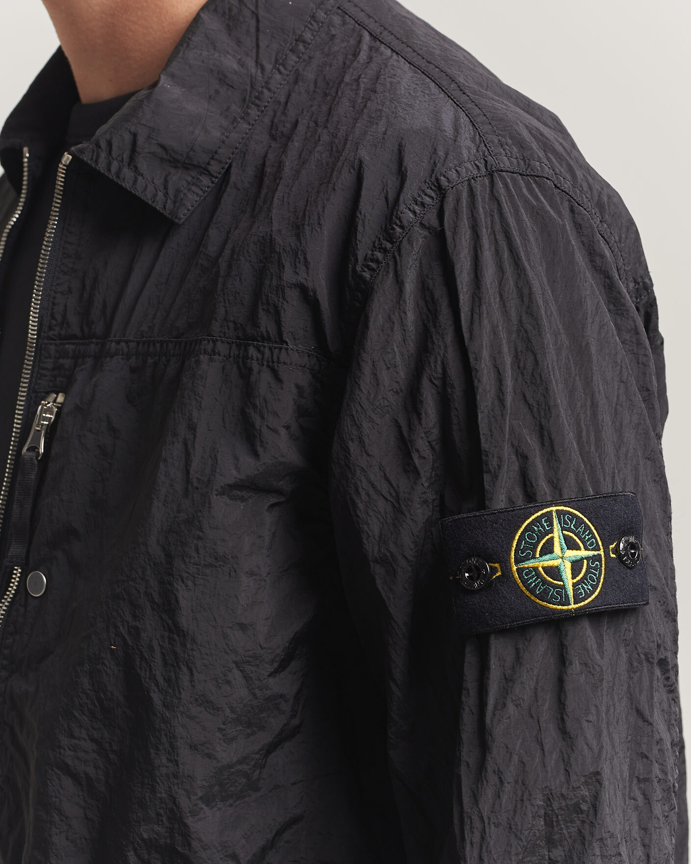 Hombres | Camisas | Stone Island | Nylon Metal Zip Overshirt Black